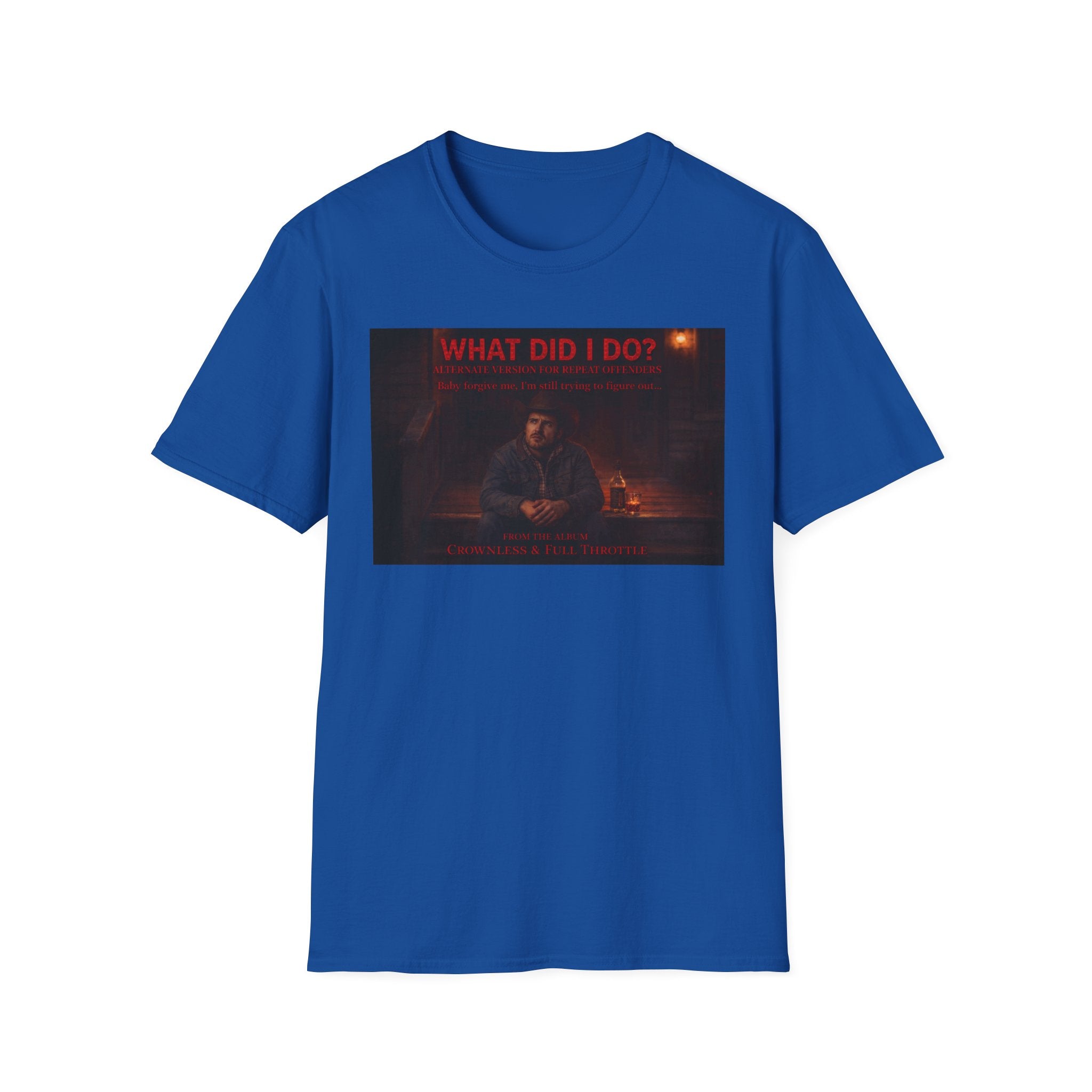 T-Shirt — "What Did I Do?" Dark Vintage Portrait Graphic Tee