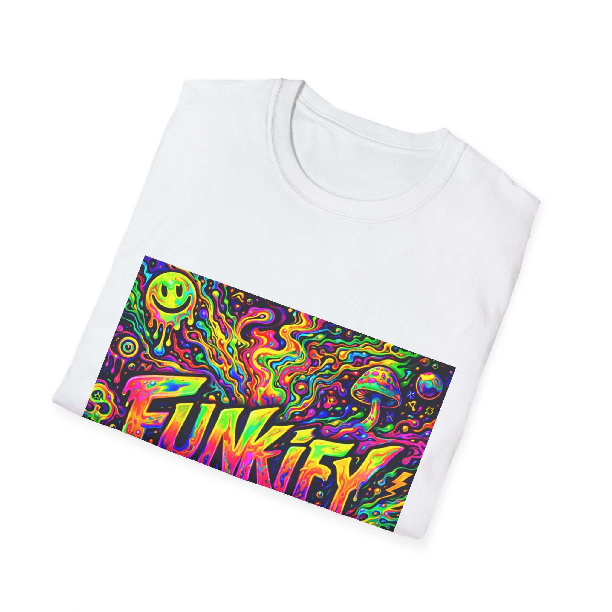 Funkify Graphic T‑Shirt   Song Cover Art From The Caribbean Calavera Album — Psychedelic Neon Music Art Tee