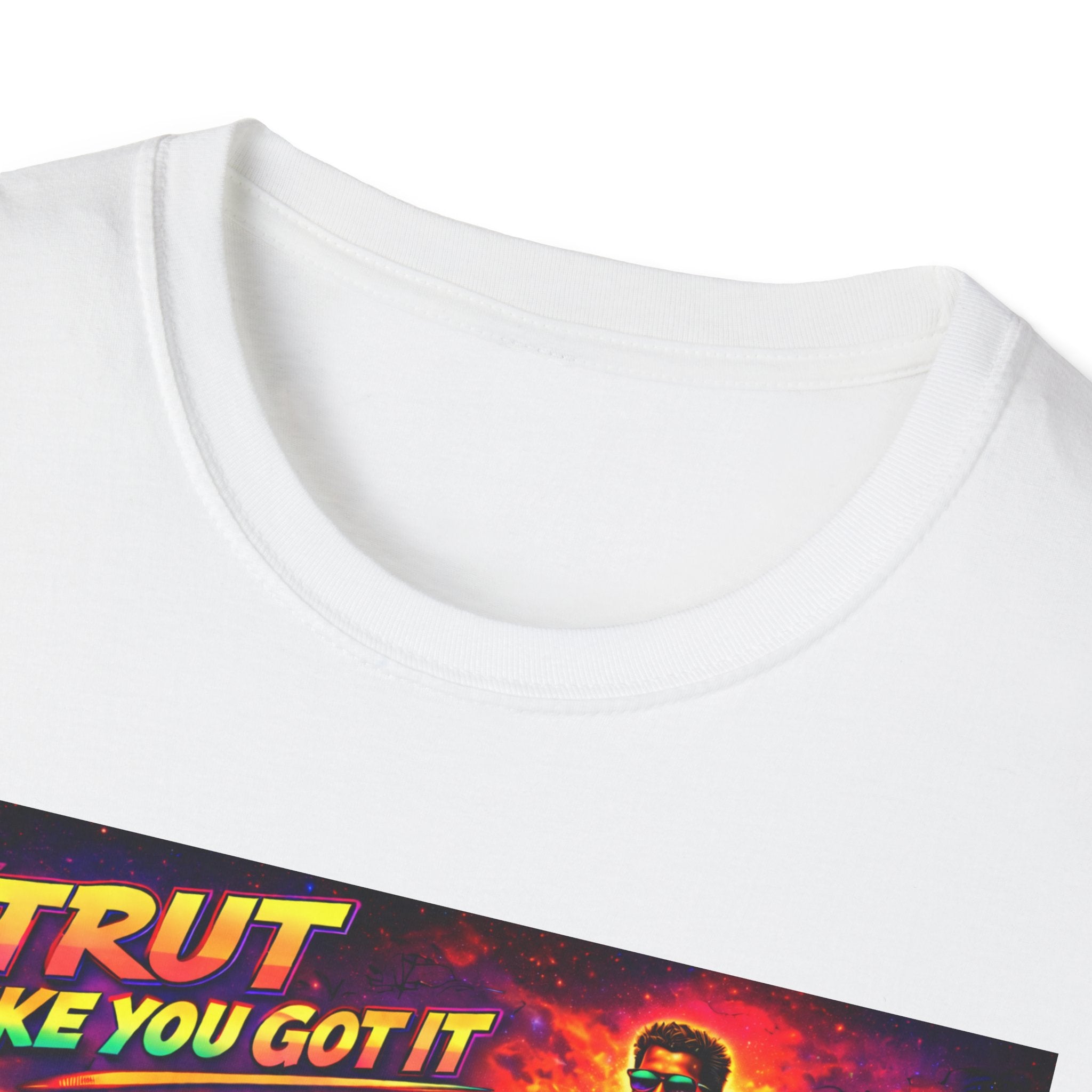 Retro 'Strut Like You Got It' T-Shirt — Vintage Neon Miami Night Graphic Tee