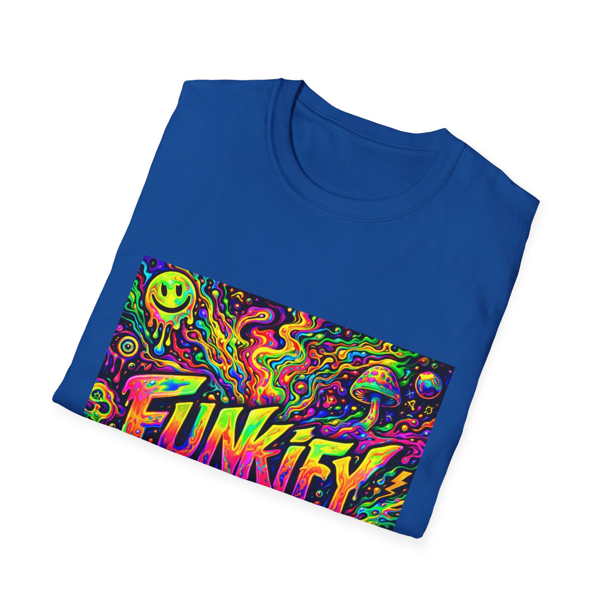 Funkify Graphic T‑Shirt   Song Cover Art From The Caribbean Calavera Album — Psychedelic Neon Music Art Tee