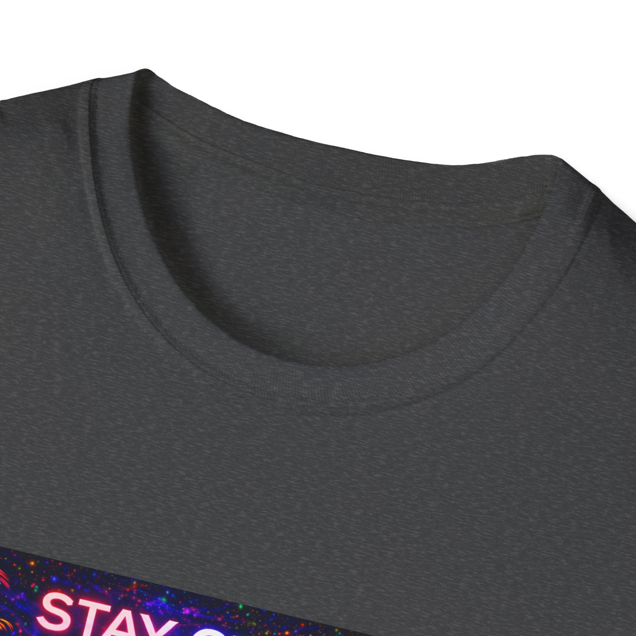 Stay Close Romantic Graphic T‑Shirt  Song Cover Art From The Caribbean Calavera Album  — Neon Couple Illustration