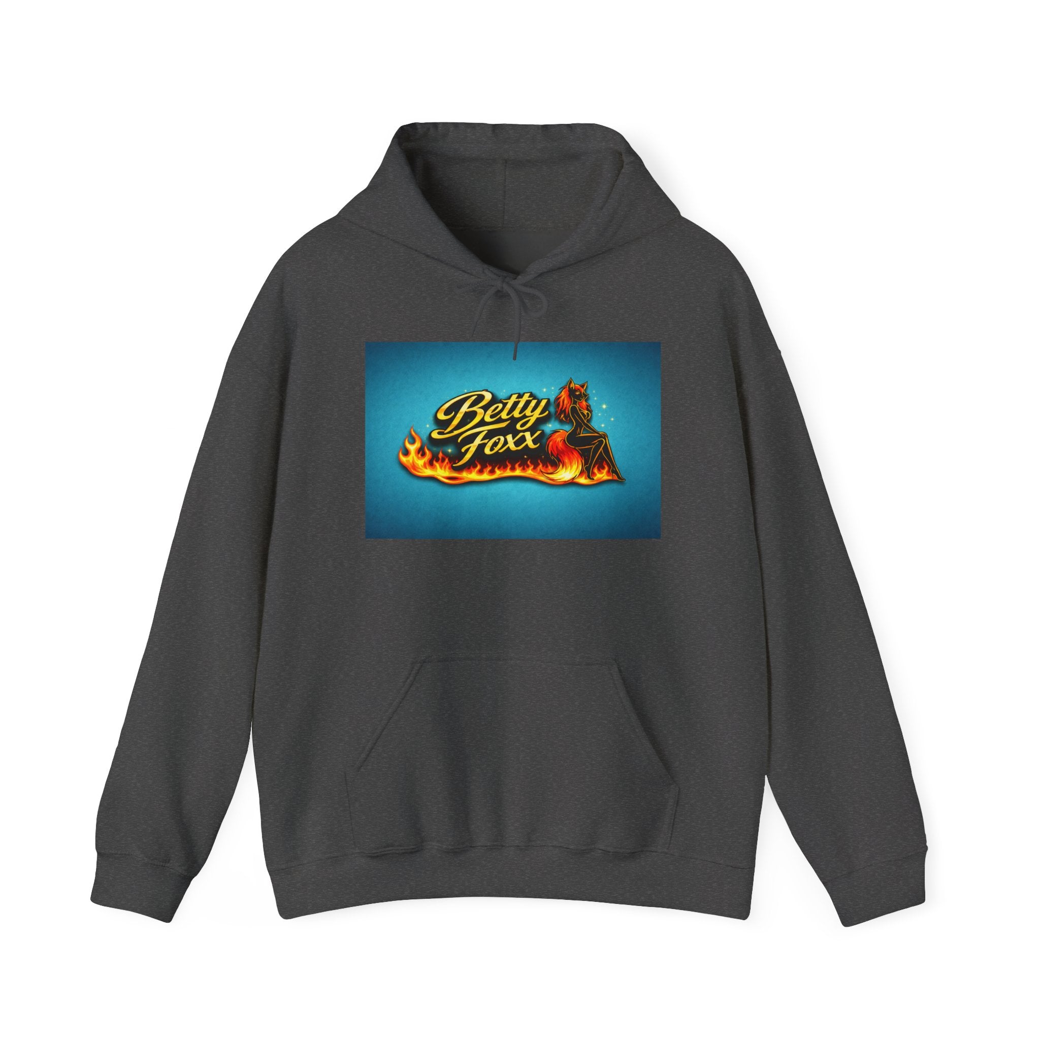 Betty Foxx Flame Logo Hoodie – Retro Neon Graphic Sweatshirt
