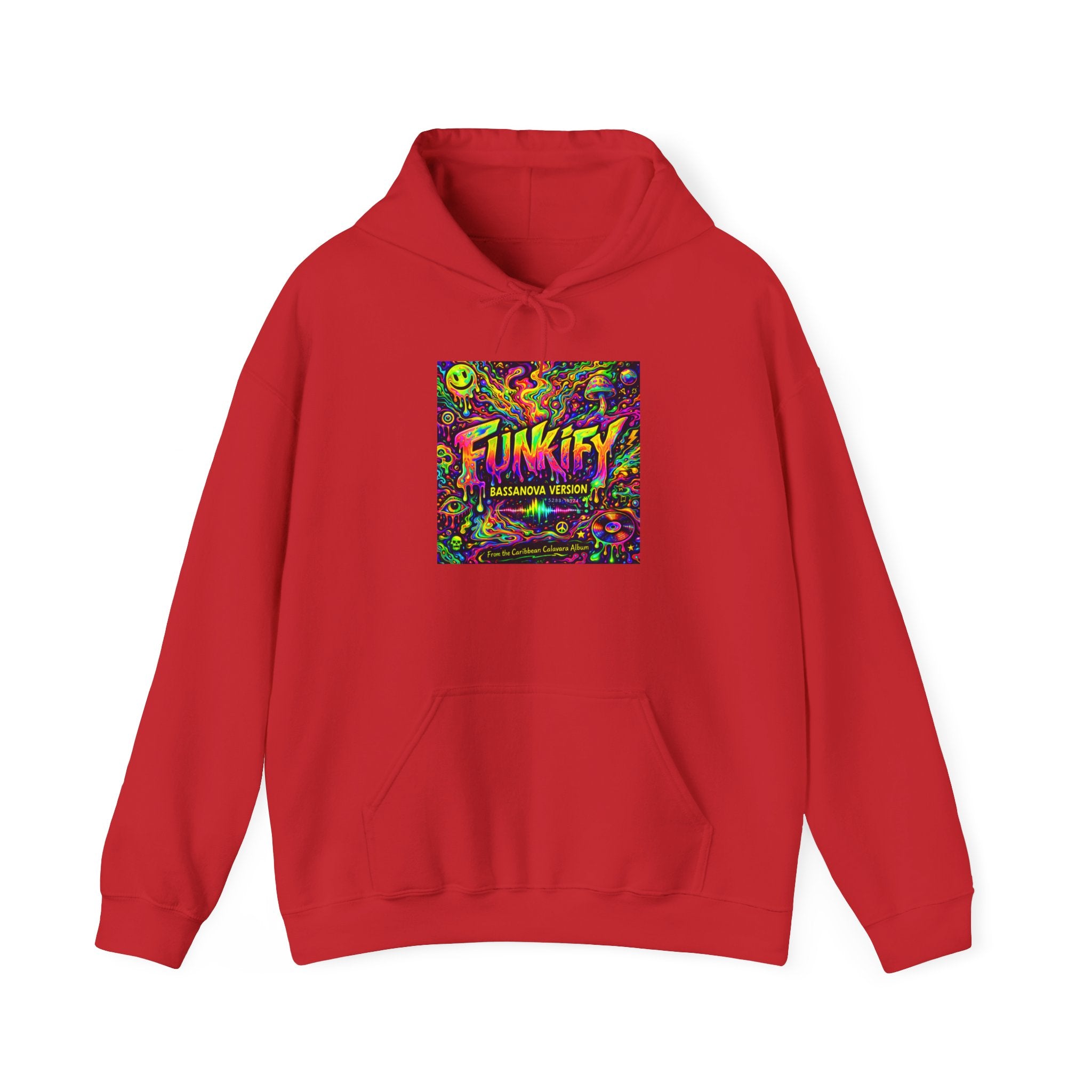 Funkify Song from Caribbean Calavera Album Neon Psychedelic Hoodie — "FUNKIFY" Retro Rave Graphic Sweatshirt