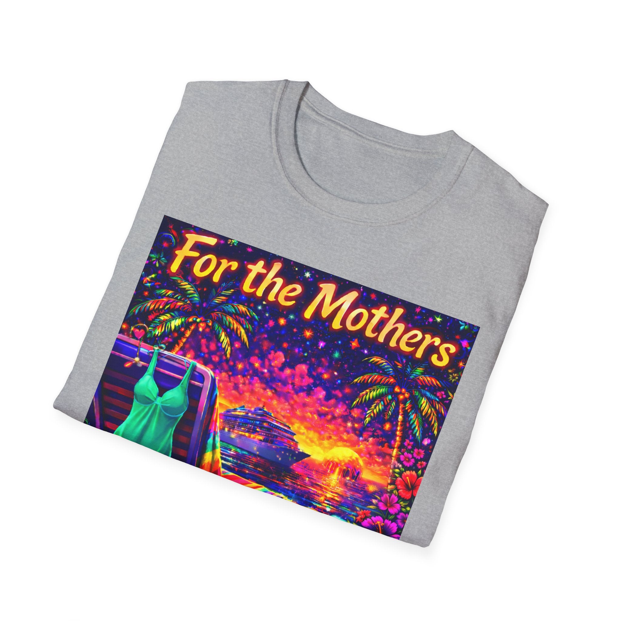 For the Mothers Tropical Sunset T‑Shirt   Song Cover Art From The Caribbean Calavera Album  — Beach Vacation Mother's Day Gift