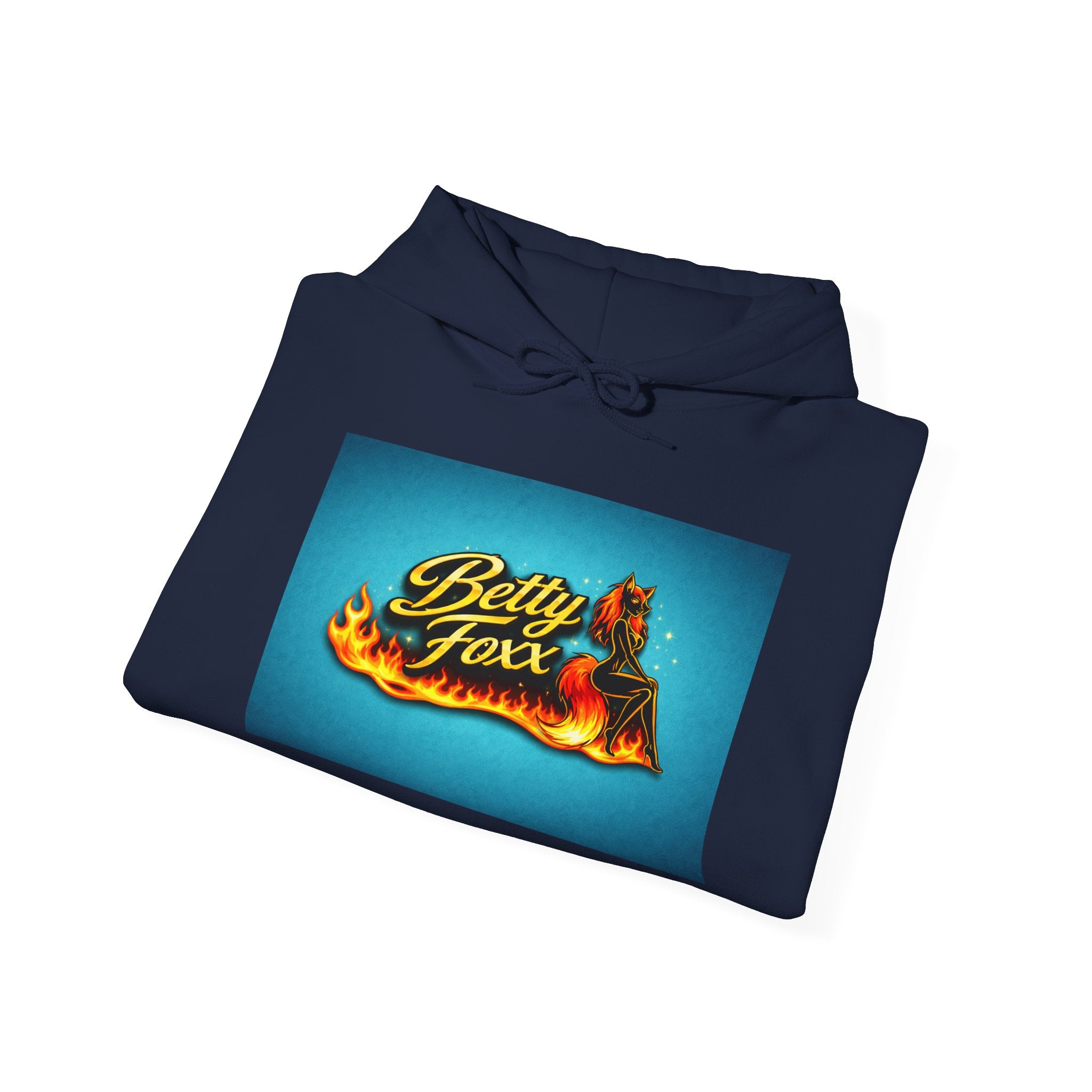 Betty Foxx Flame Logo Hoodie – Retro Neon Graphic Sweatshirt