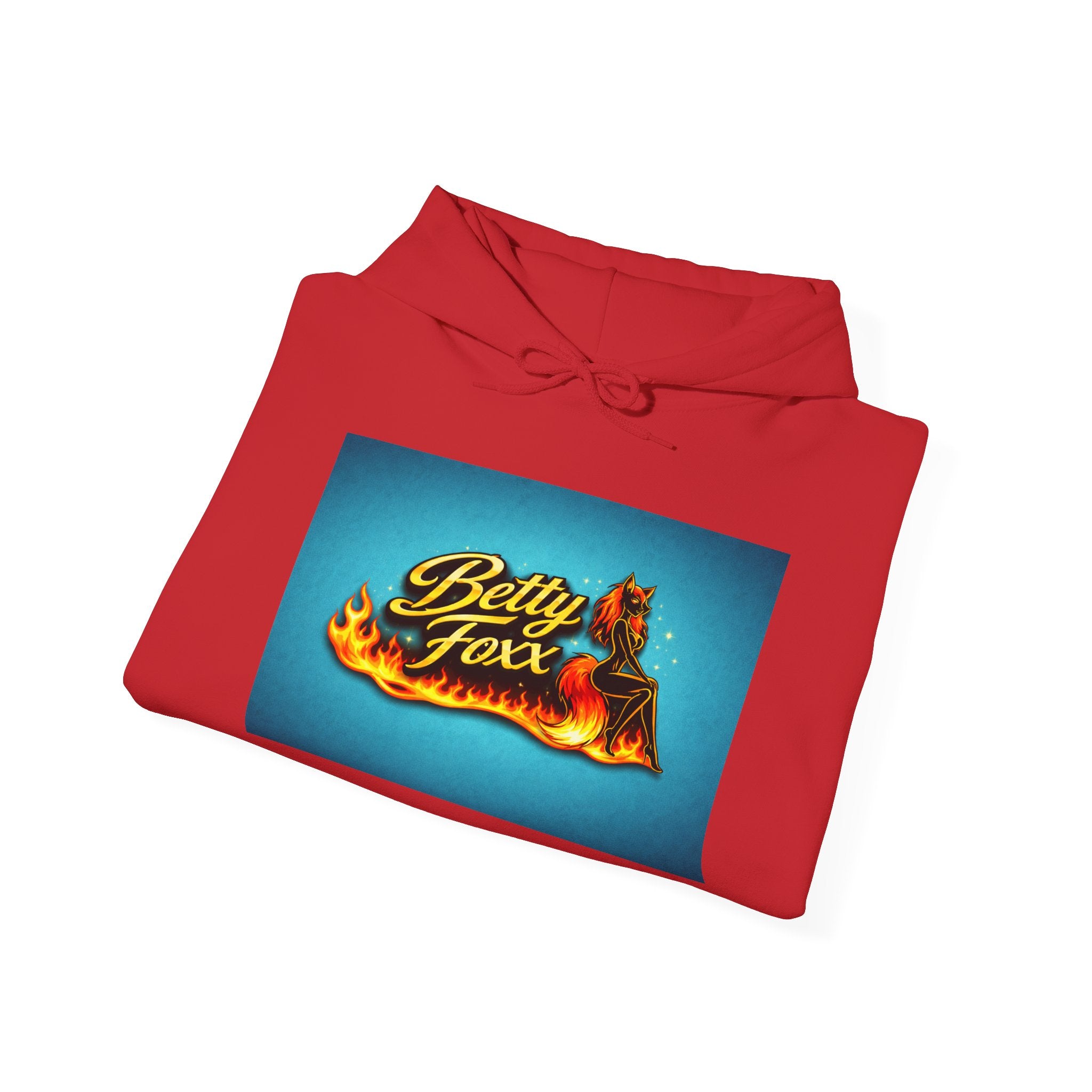 Betty Foxx Flame Logo Hoodie – Retro Neon Graphic Sweatshirt