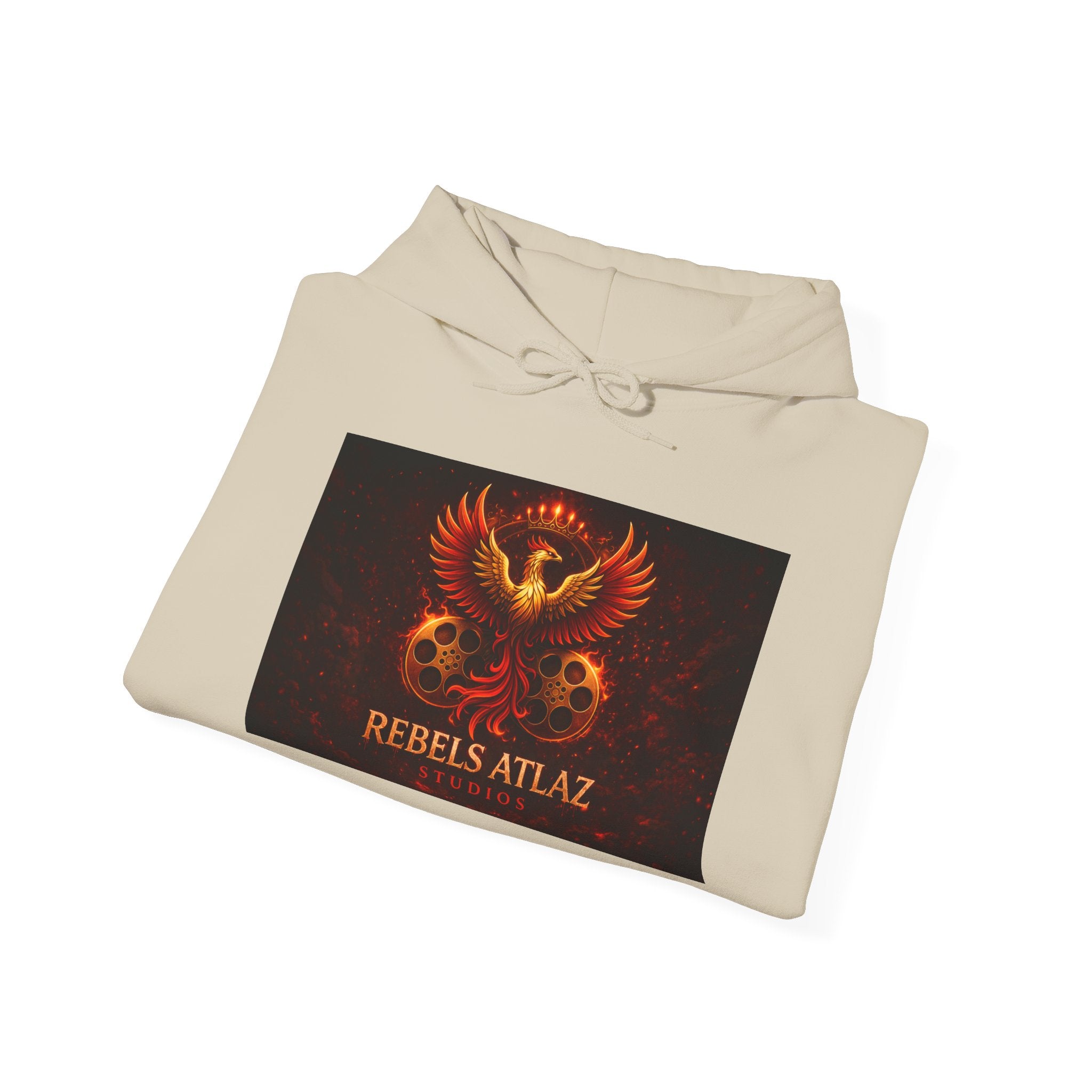 Rebelz Atlaz Film Studios Logo  Phoenix Skull Hoodie