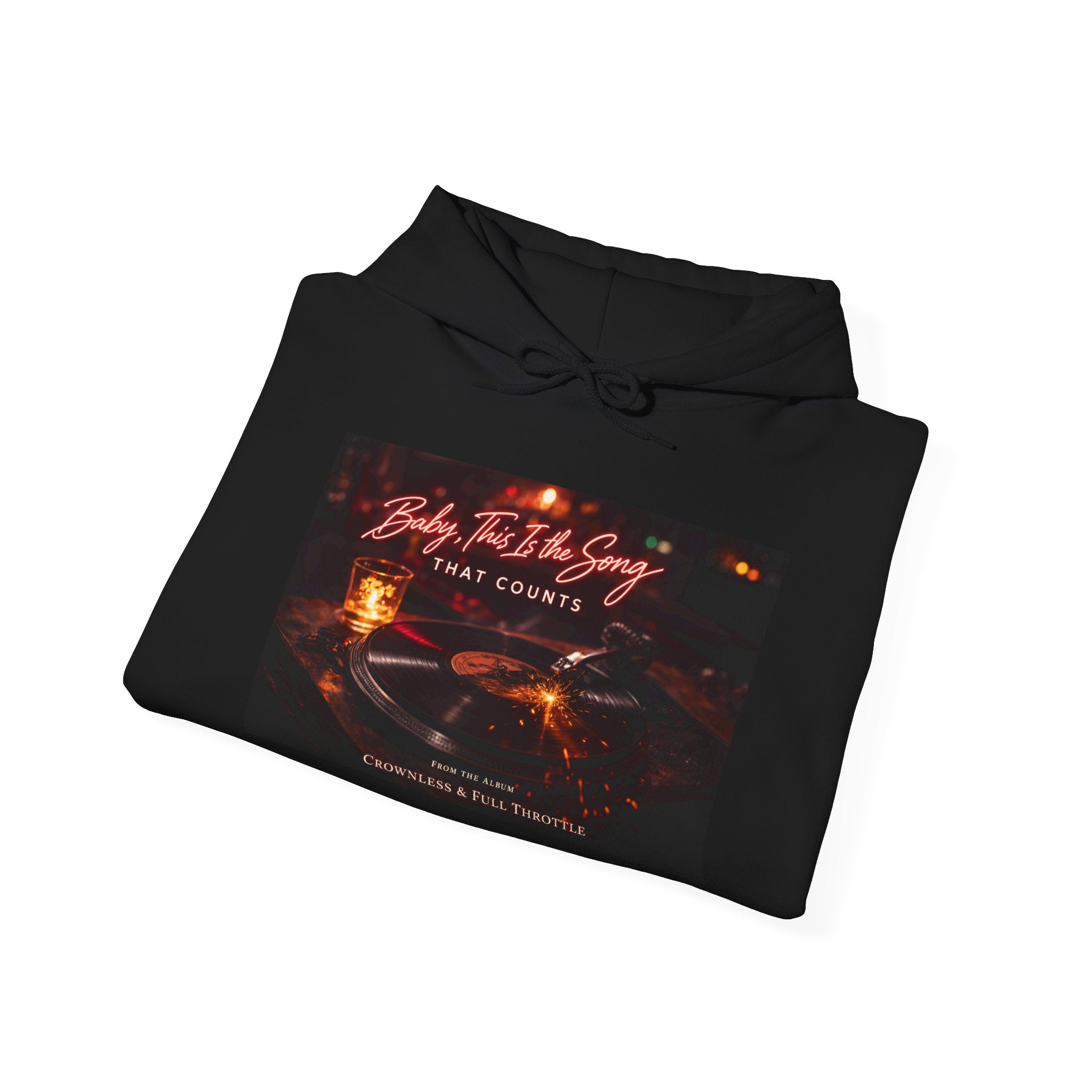 Baby, this is the song that counts  Graphic Sweatshirt Crownless and Full Throttle Album Cover Artwork Cozy Candlelight Hoodie –