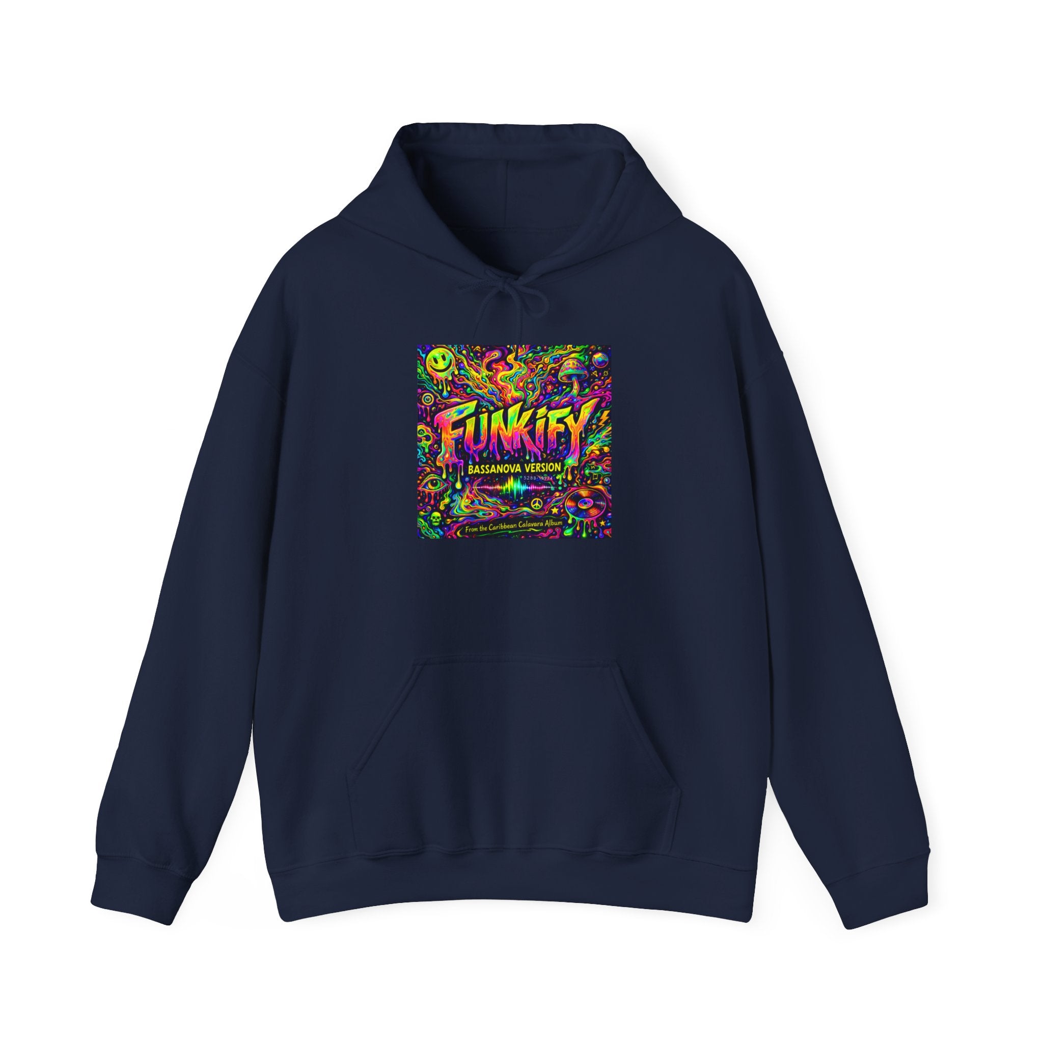 Funkify Song from Caribbean Calavera Album Neon Psychedelic Hoodie — "FUNKIFY" Retro Rave Graphic Sweatshirt