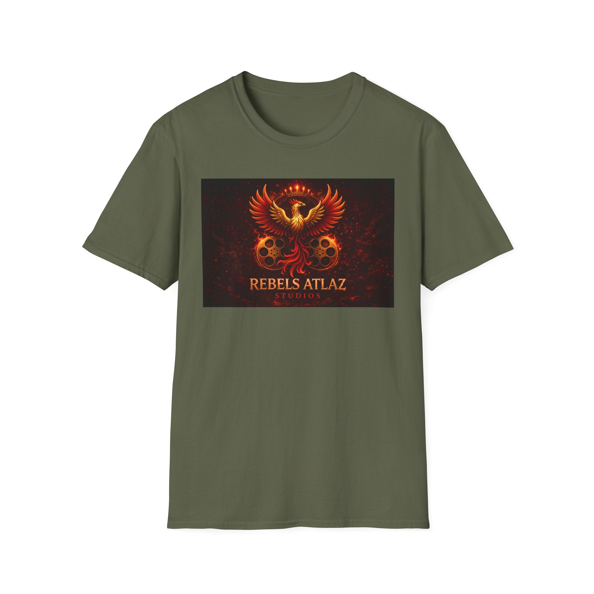 Rebelz Atlaz Film Studios Logo  Phoenix Skull T-Shirt