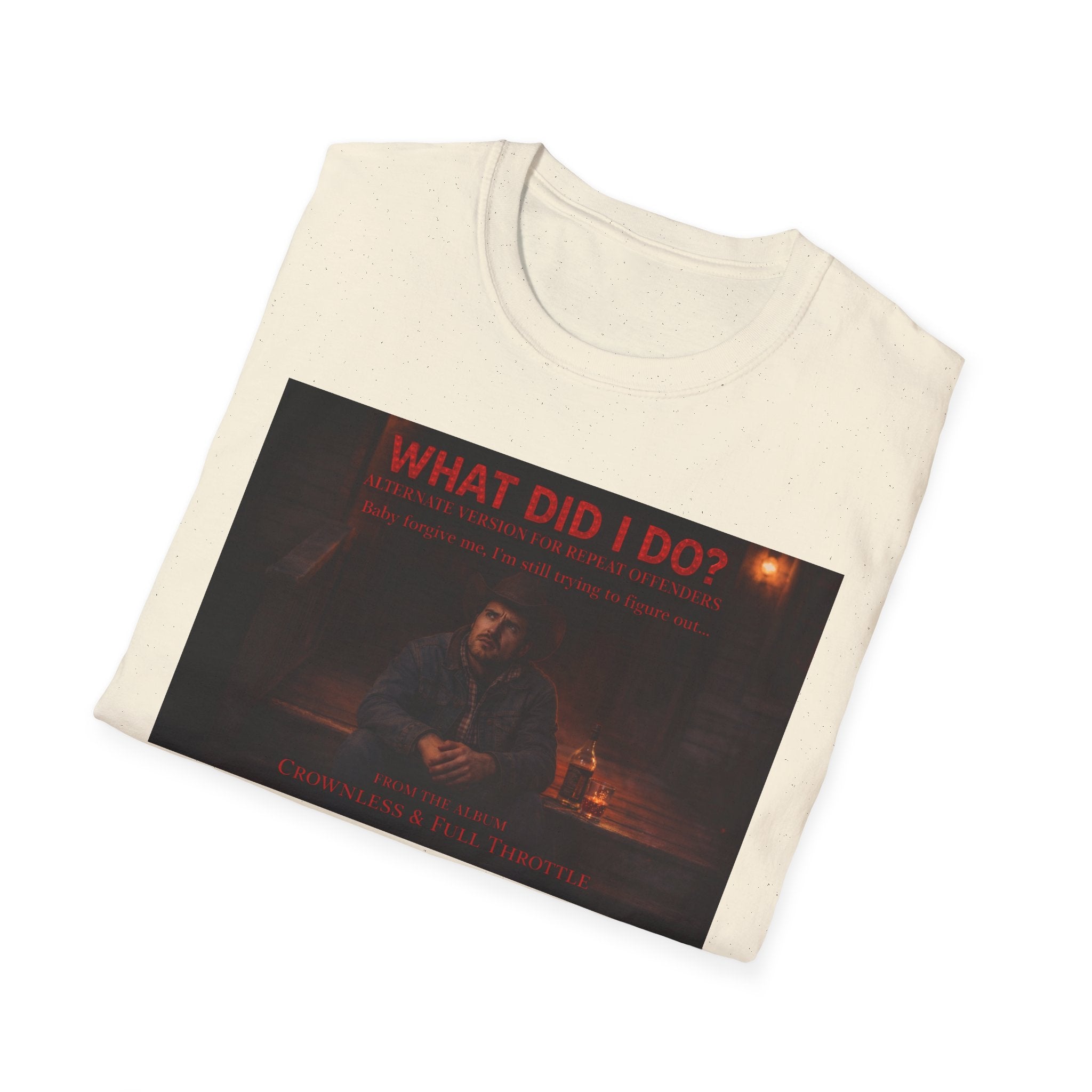 T-Shirt — "What Did I Do?" Dark Vintage Portrait Graphic Tee