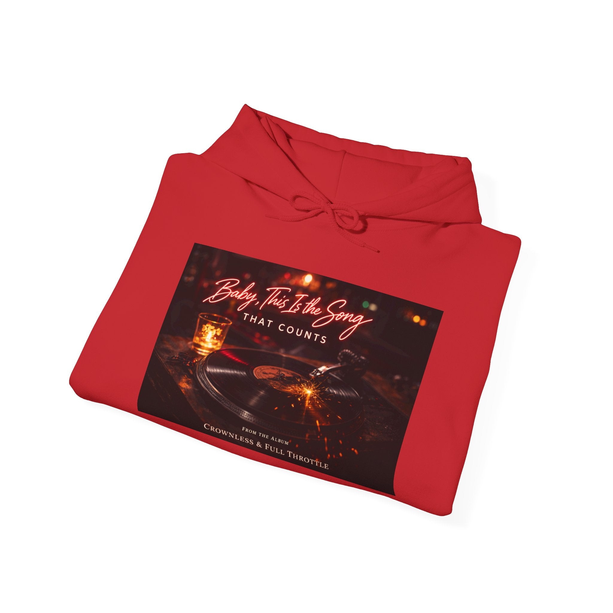 Baby, this is the song that counts  Graphic Sweatshirt Crownless and Full Throttle Album Cover Artwork Cozy Candlelight Hoodie –