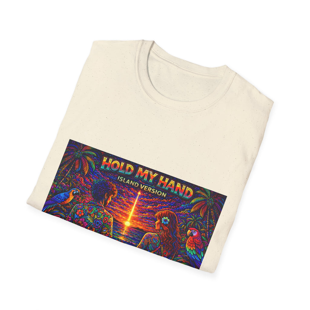 Hold My Hand Island Version Song Cover Art From The Caribbean Calavera Album  T-Shirt — Tropical Parrot Beach Graphic Tee