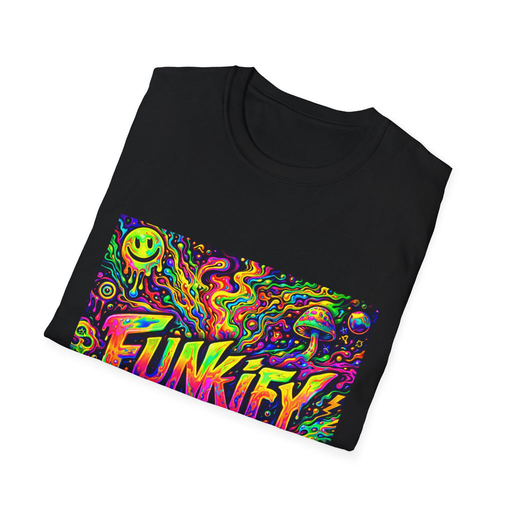 Funkify Graphic T‑Shirt   Song Cover Art From The Caribbean Calavera Album — Psychedelic Neon Music Art Tee