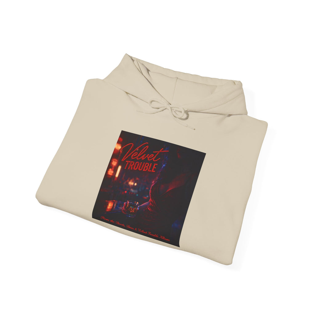 Velvet Trouble Vintage Neon 'Midnight Rambler' Hoodie — Retro Nightlife Graphic Sweatshirt