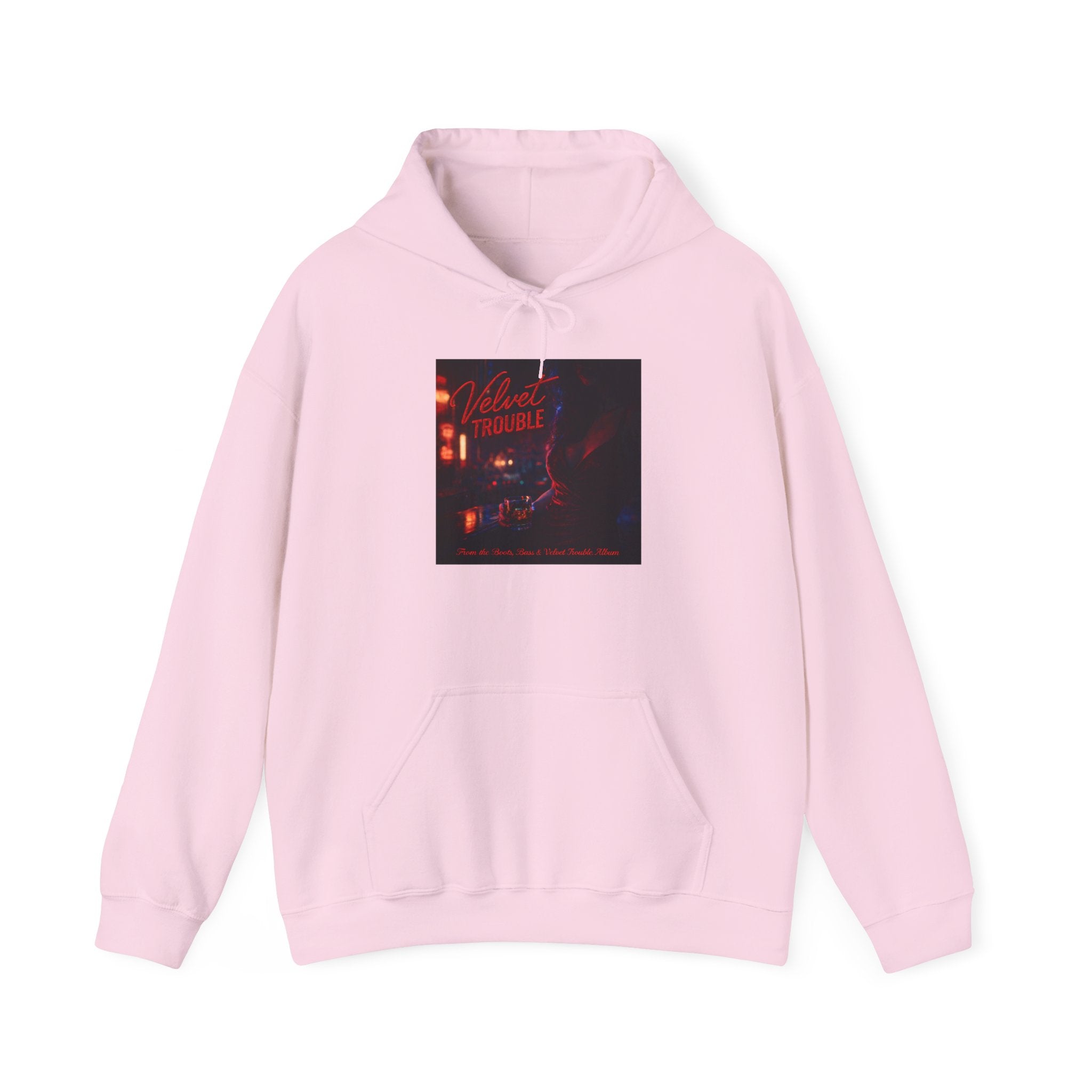 Velvet Trouble Vintage Neon 'Midnight Rambler' Hoodie — Retro Nightlife Graphic Sweatshirt