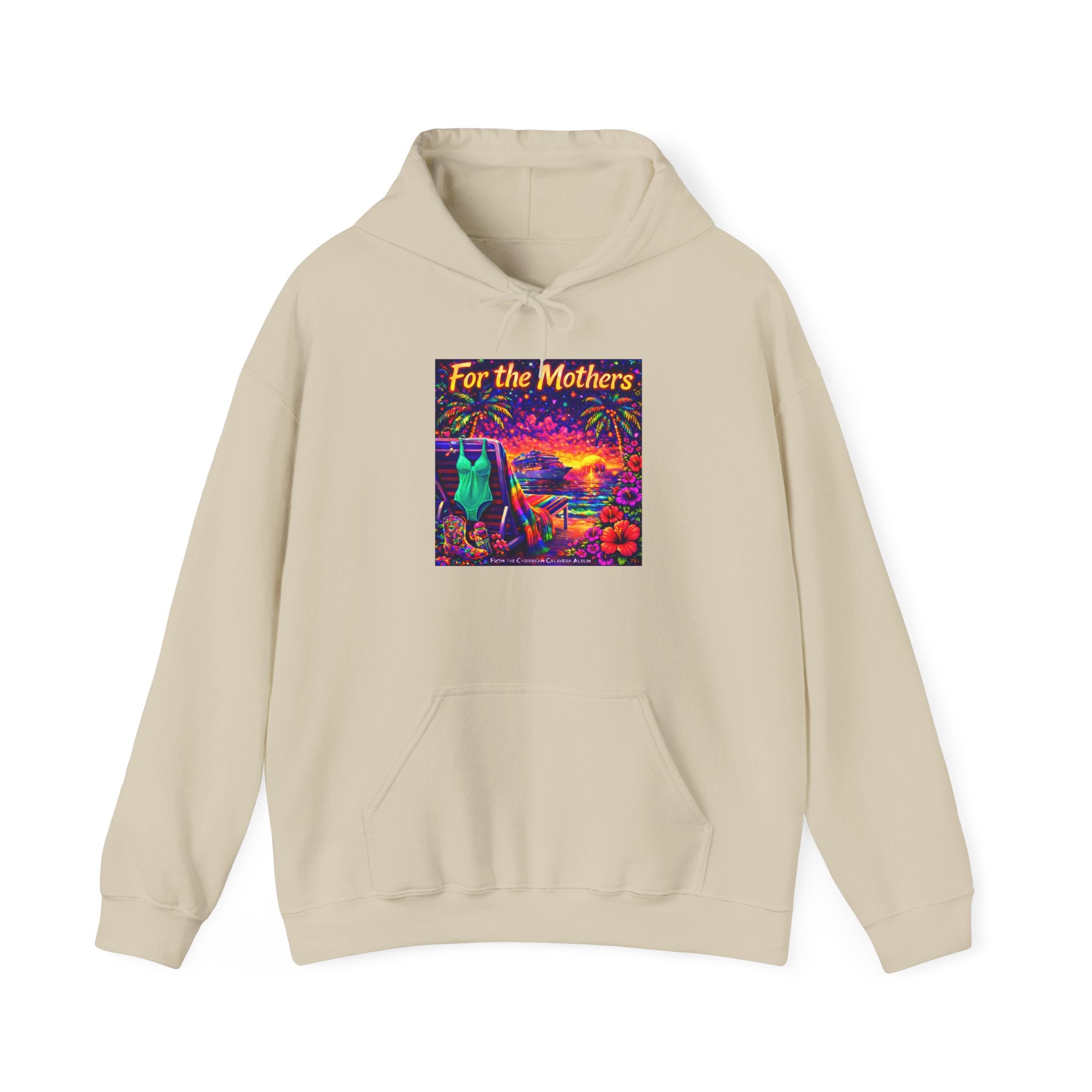 For the Mothers Hoodie —   Song Cover Art From The Caribbean Calavera Album  Psychedelic Moonlit Cat Art Sweatshirt
