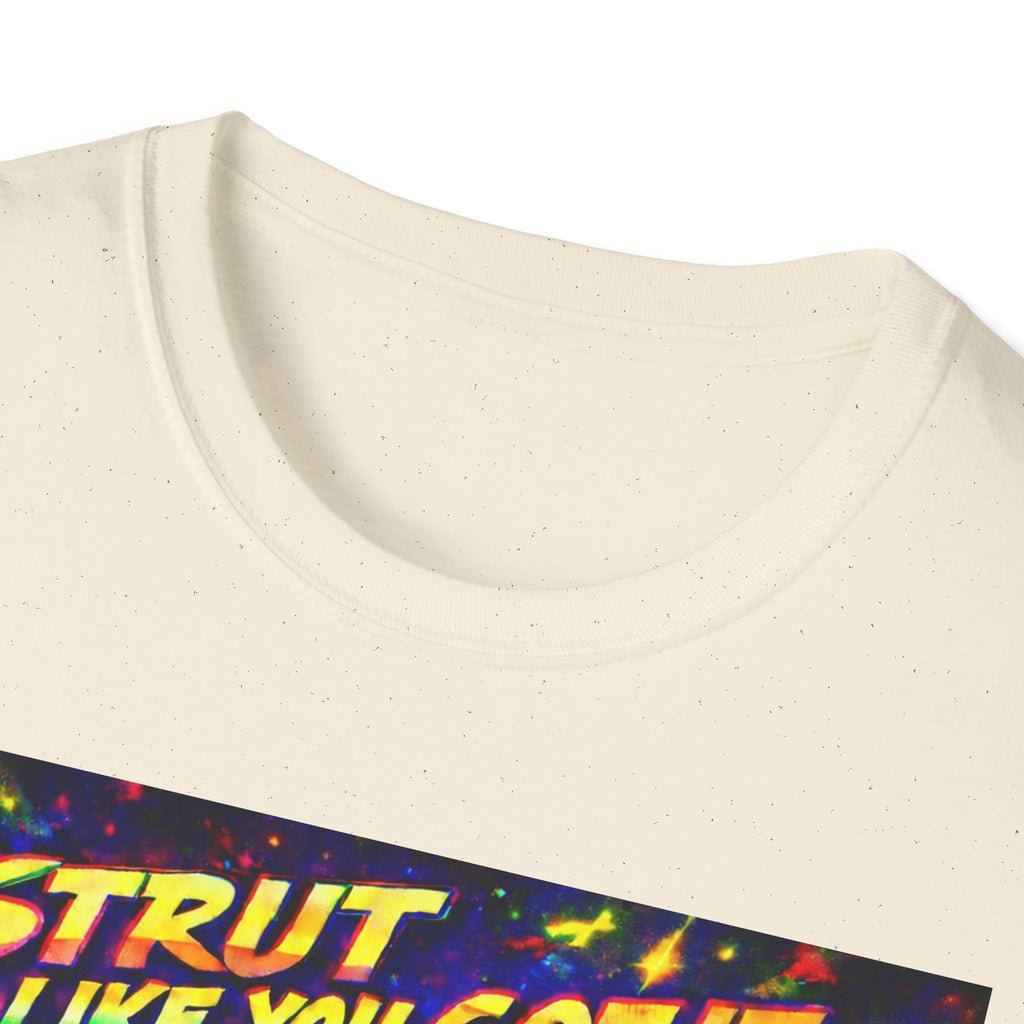 Strut Like You Got It Graphic T-Shirt  Song Cover Art From The Caribbean Calavera Album — Retro Neon Beach Vibe