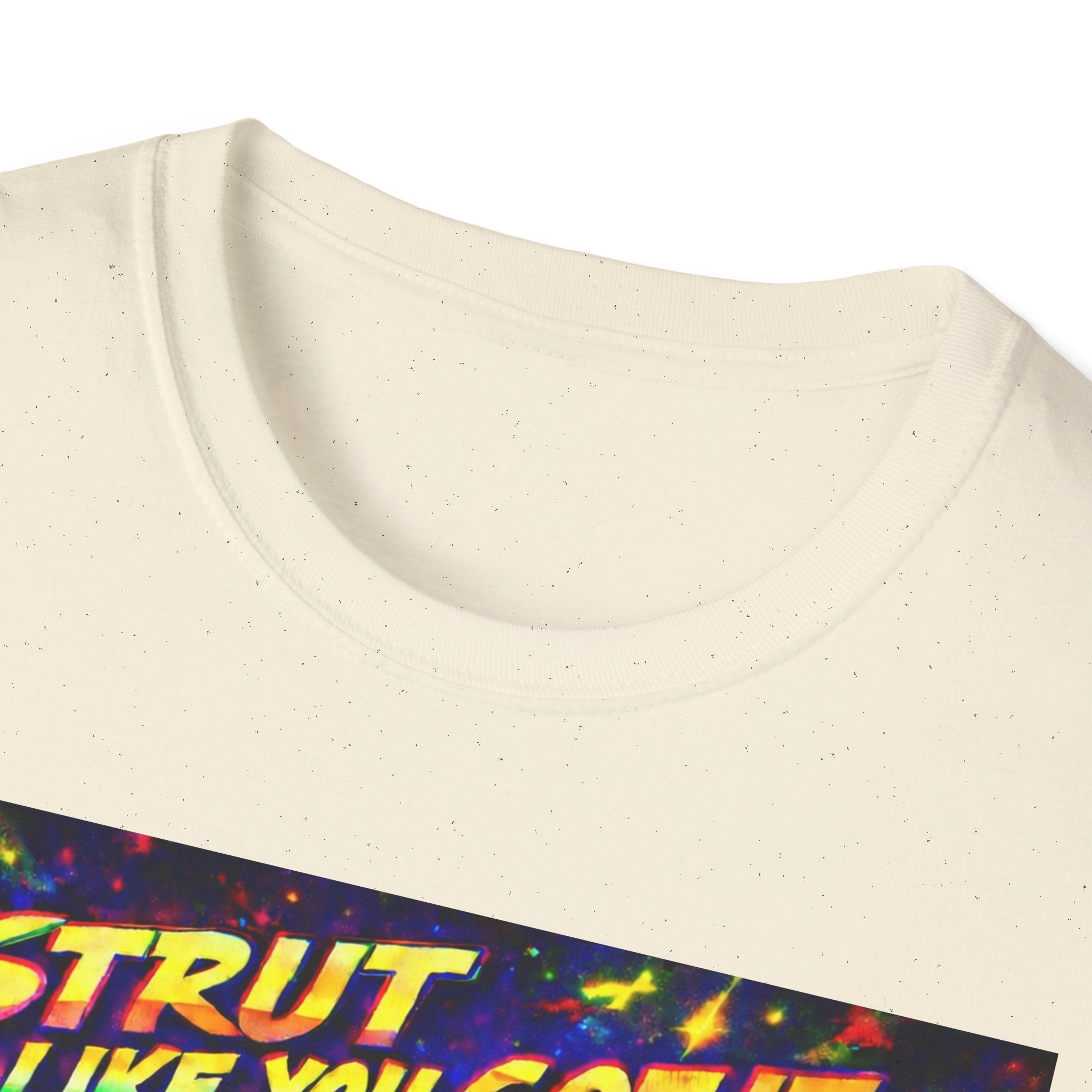 Strut Like You Got It Graphic T-Shirt  Song Cover Art From The Caribbean Calavera Album — Retro Neon Beach Vibe