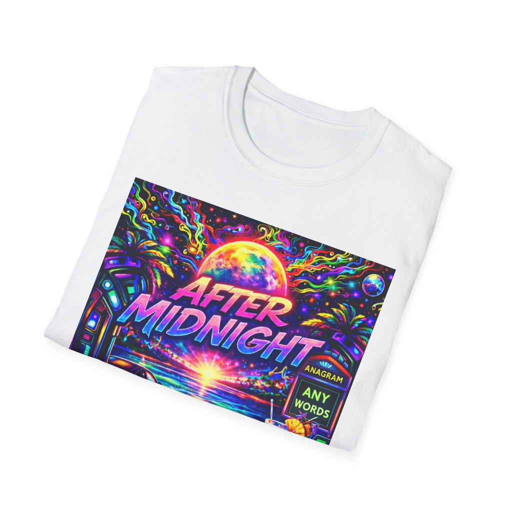 After Midnight T-Shirt Song Cover Art From The Caribbean Calavera Album  — Neon Retro Sunset Vaporwave Tee
