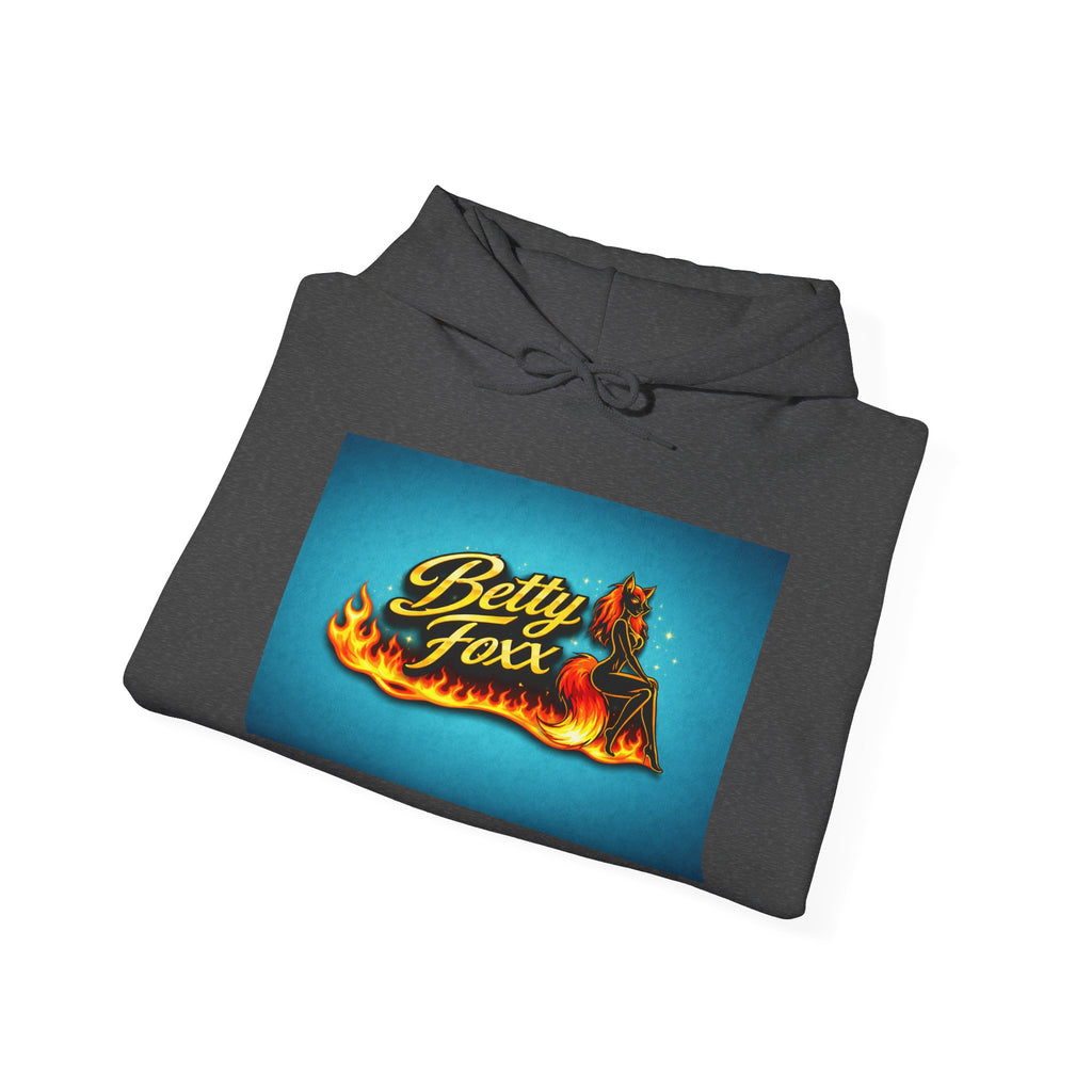 Betty Foxx Flame Logo Hoodie – Retro Neon Graphic Sweatshirt