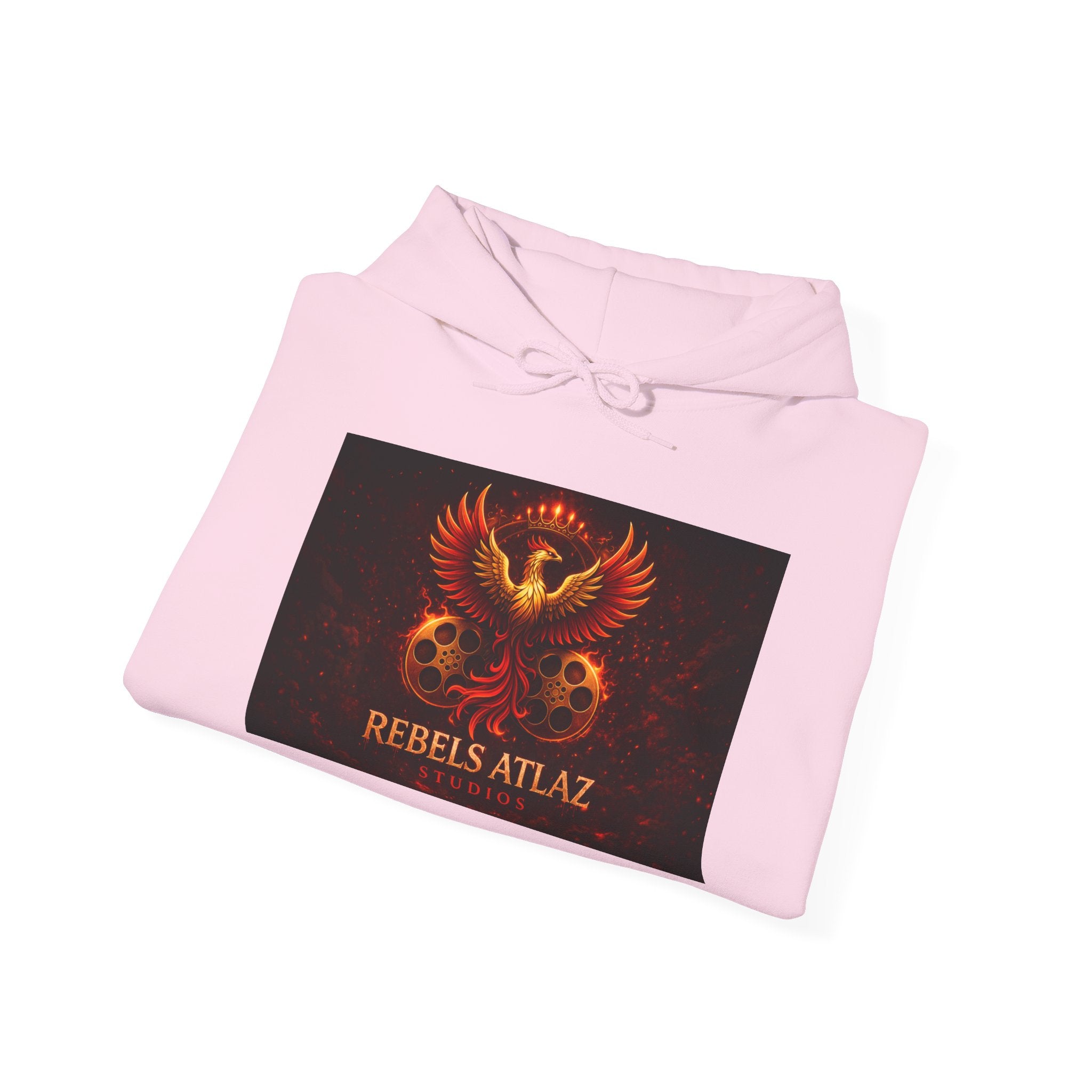Rebelz Atlaz Film Studios Logo  Phoenix Skull Hoodie