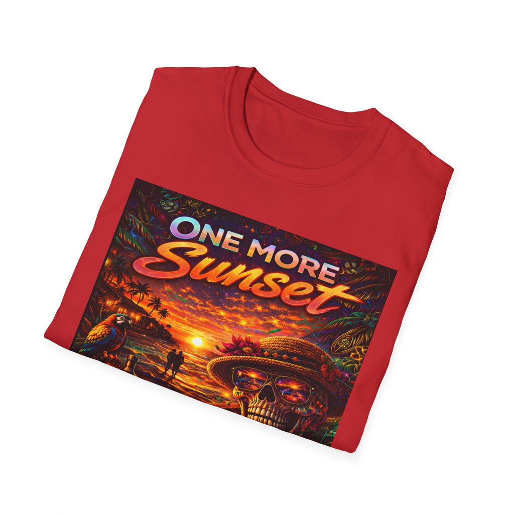One More Sunset T-Shirt —  Song Cover Art From The Caribbean Calavera Album Retro Surf Skull Sunset Graphic Tee