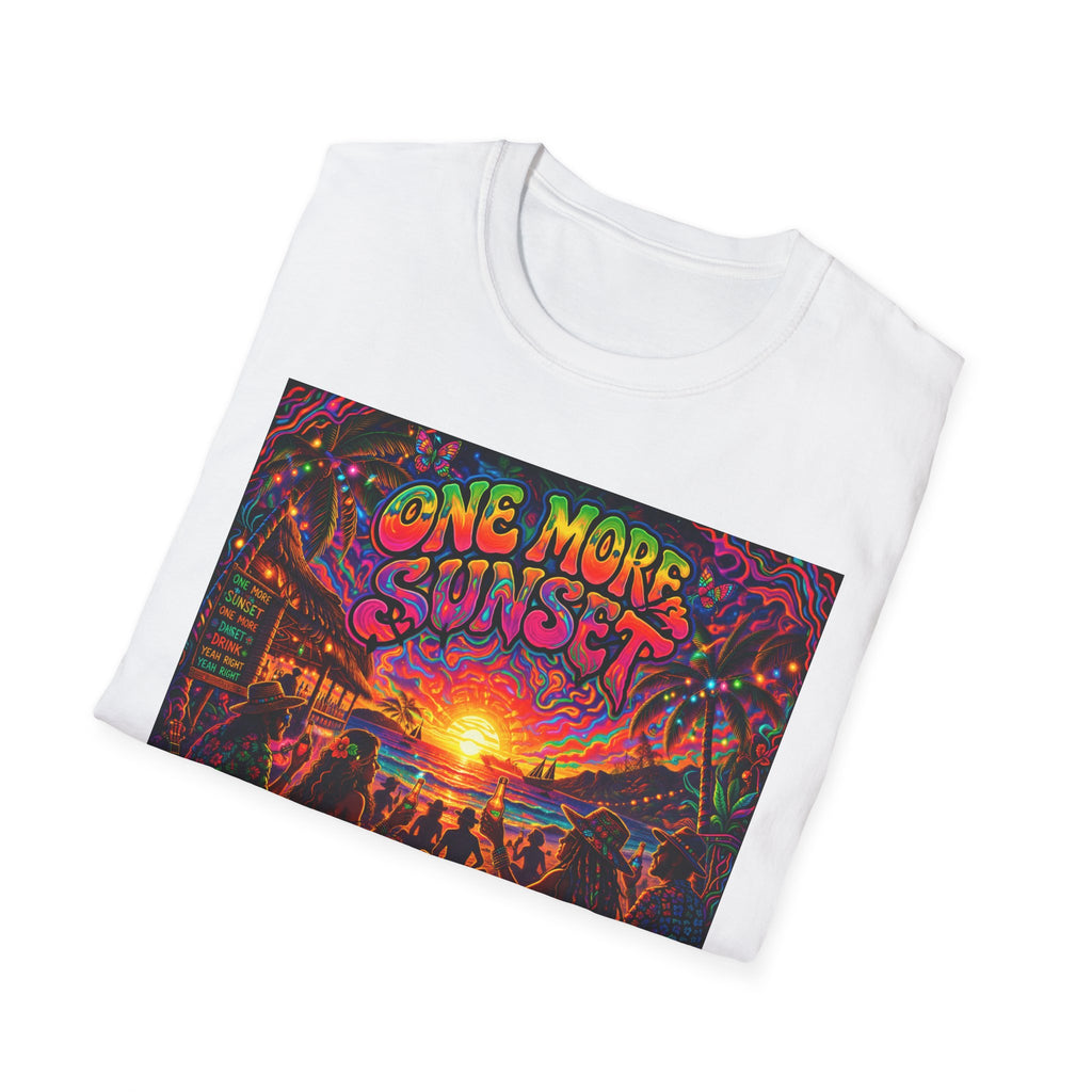 One More Sunset T-Shirt —  Song Cover Art From The Caribbean Calavera Album   Tropical Sunset Concert Graphic Tee