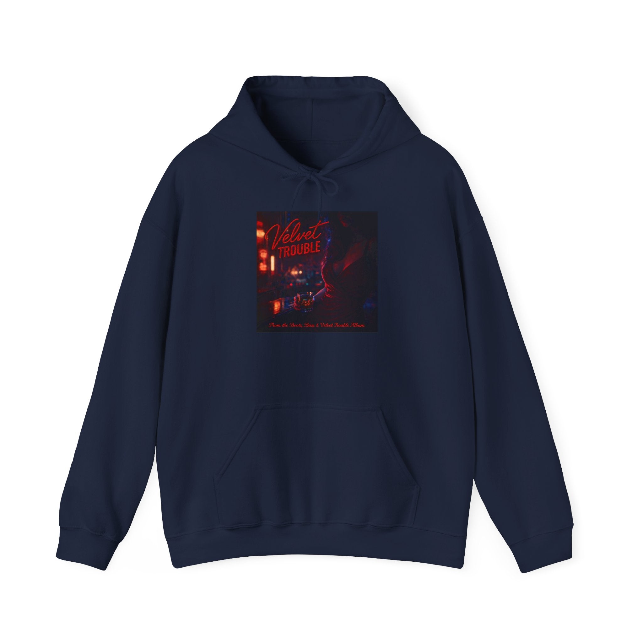 Velvet Trouble Vintage Neon 'Midnight Rambler' Hoodie — Retro Nightlife Graphic Sweatshirt
