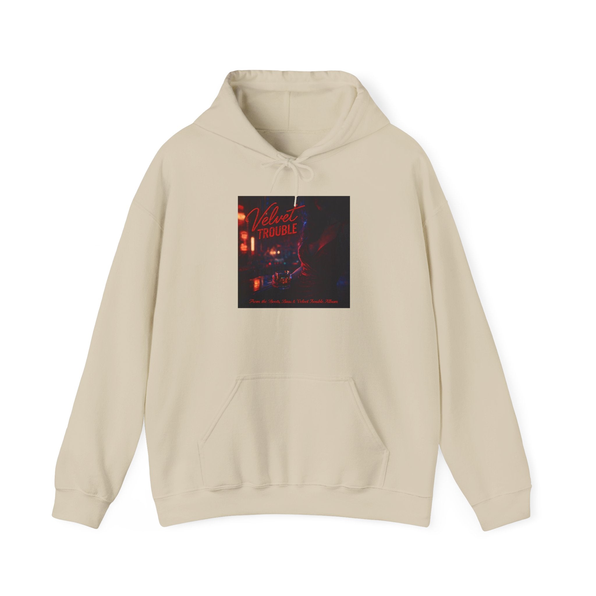 Velvet Trouble Vintage Neon 'Midnight Rambler' Hoodie — Retro Nightlife Graphic Sweatshirt