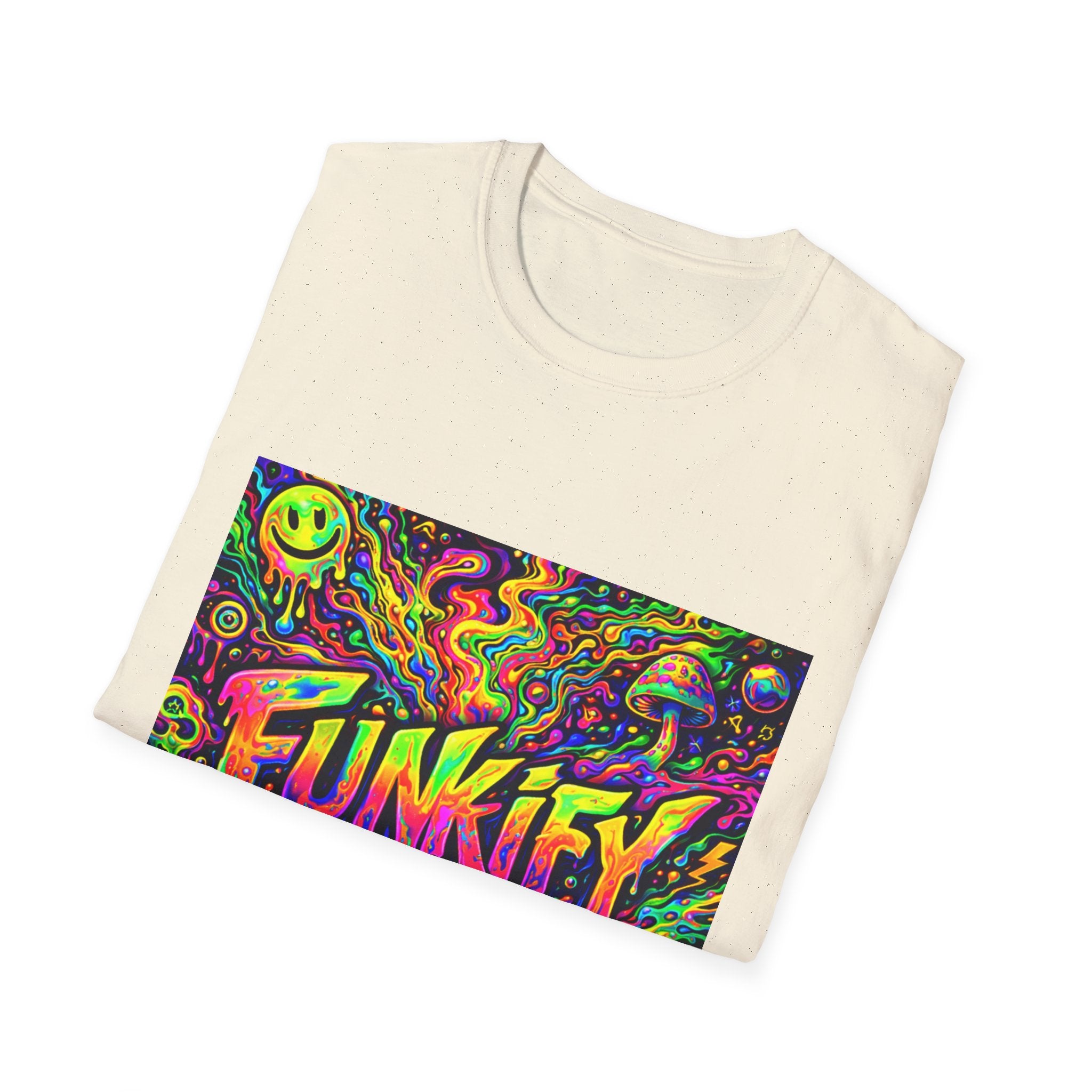 Funkify Graphic T‑Shirt   Song Cover Art From The Caribbean Calavera Album — Psychedelic Neon Music Art Tee