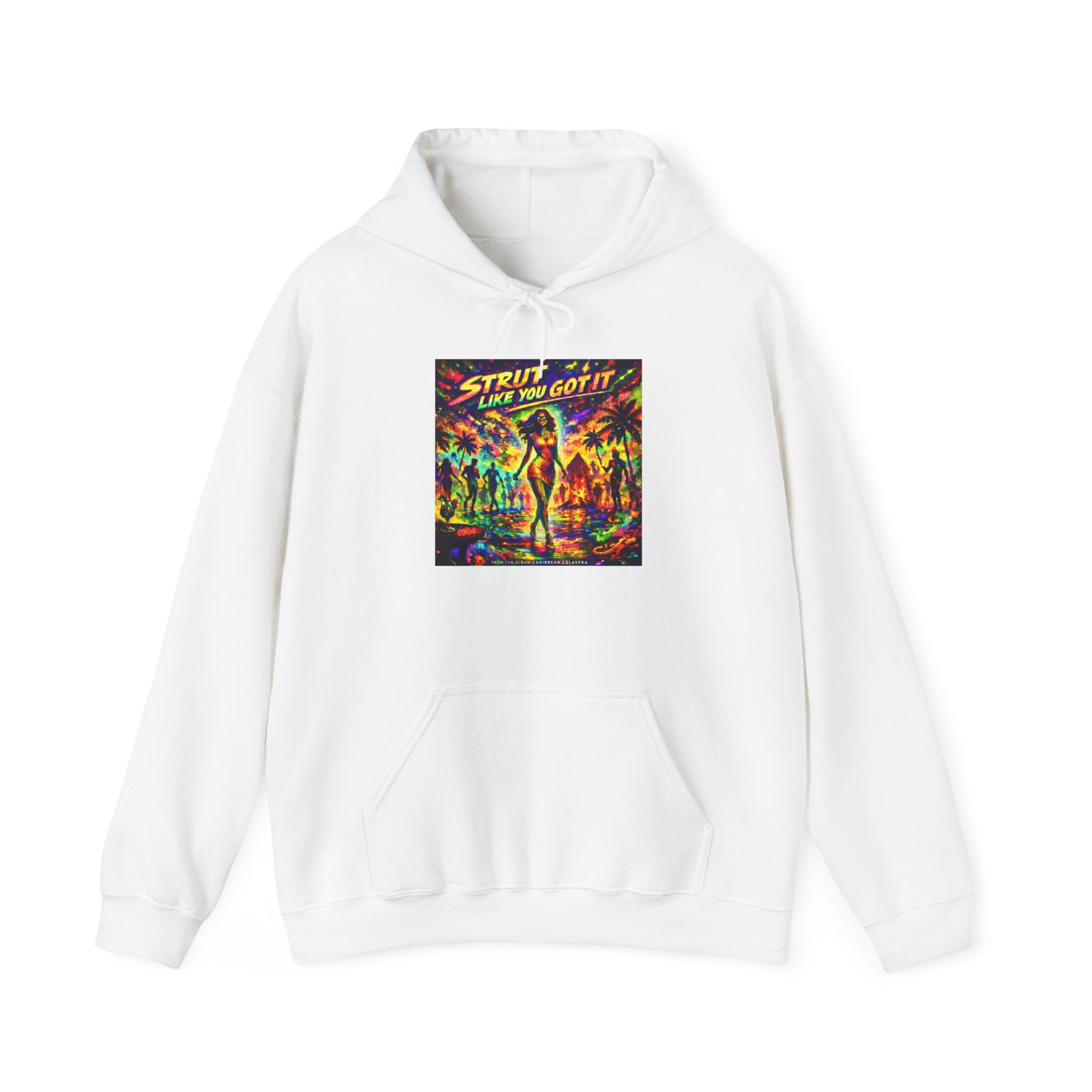 "Strut Like You Got It"   Song Cover Art From The Caribbean Calavera Album  Retro Disco Graphic Hoodie
