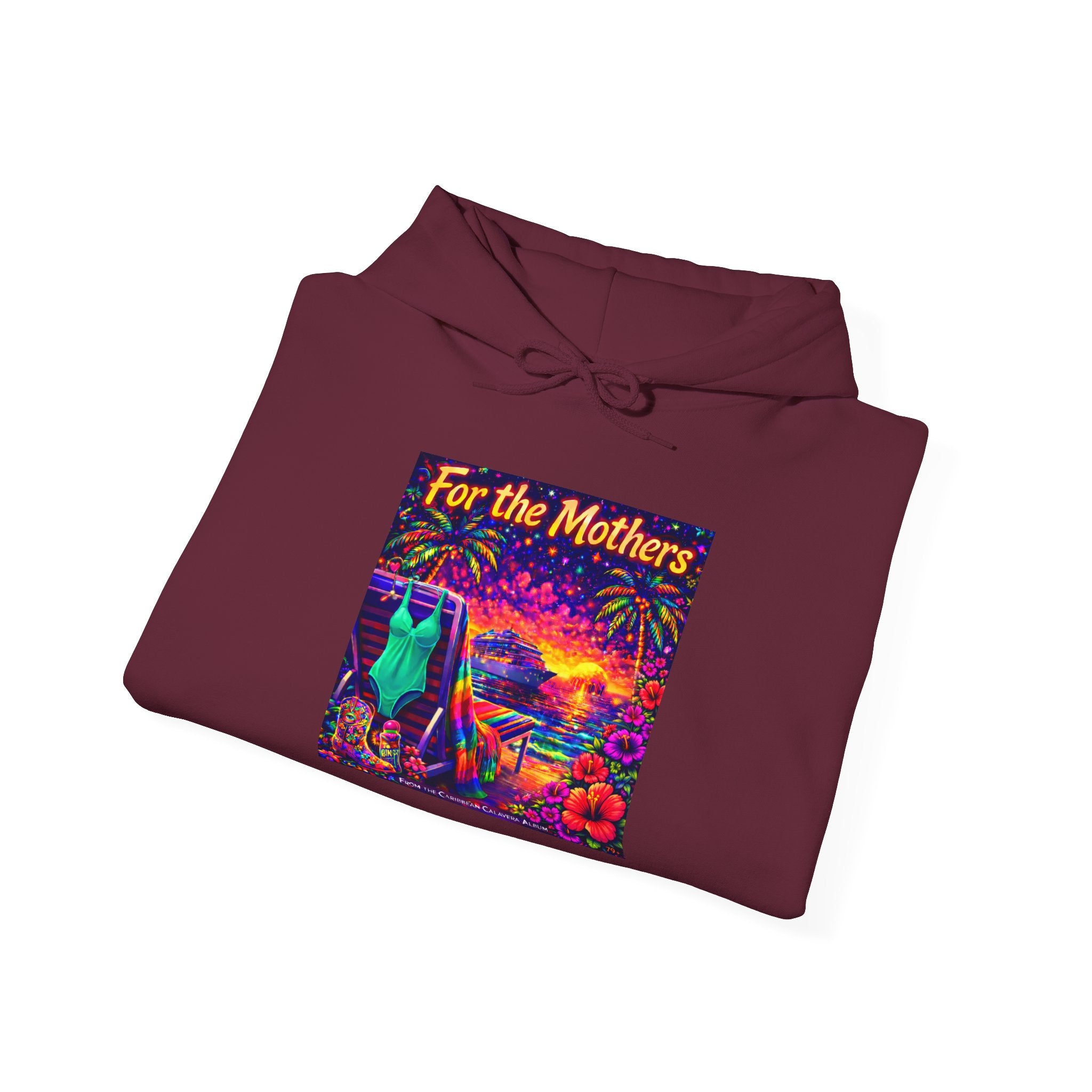 For the Mothers Hoodie —   Song Cover Art From The Caribbean Calavera Album  Psychedelic Moonlit Cat Art Sweatshirt