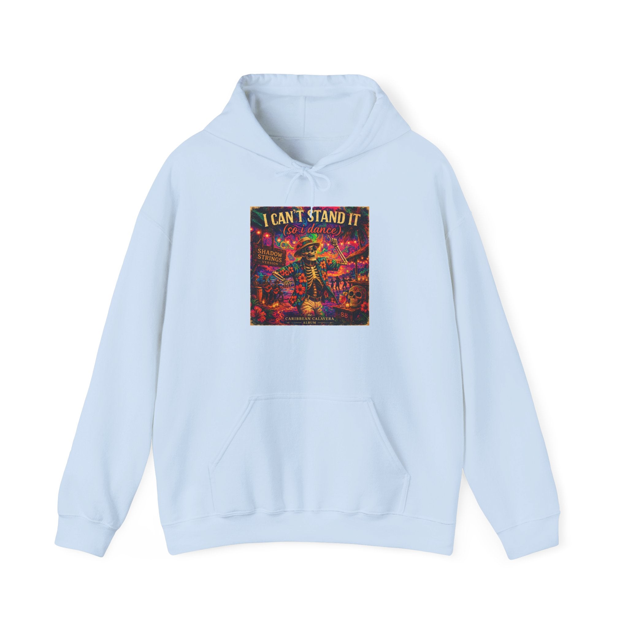 I Can't Stand It Hoodie -  Song Cover Art From The Caribbean Calavera Album  Retro Neon Skatepunk Graphic Pullover