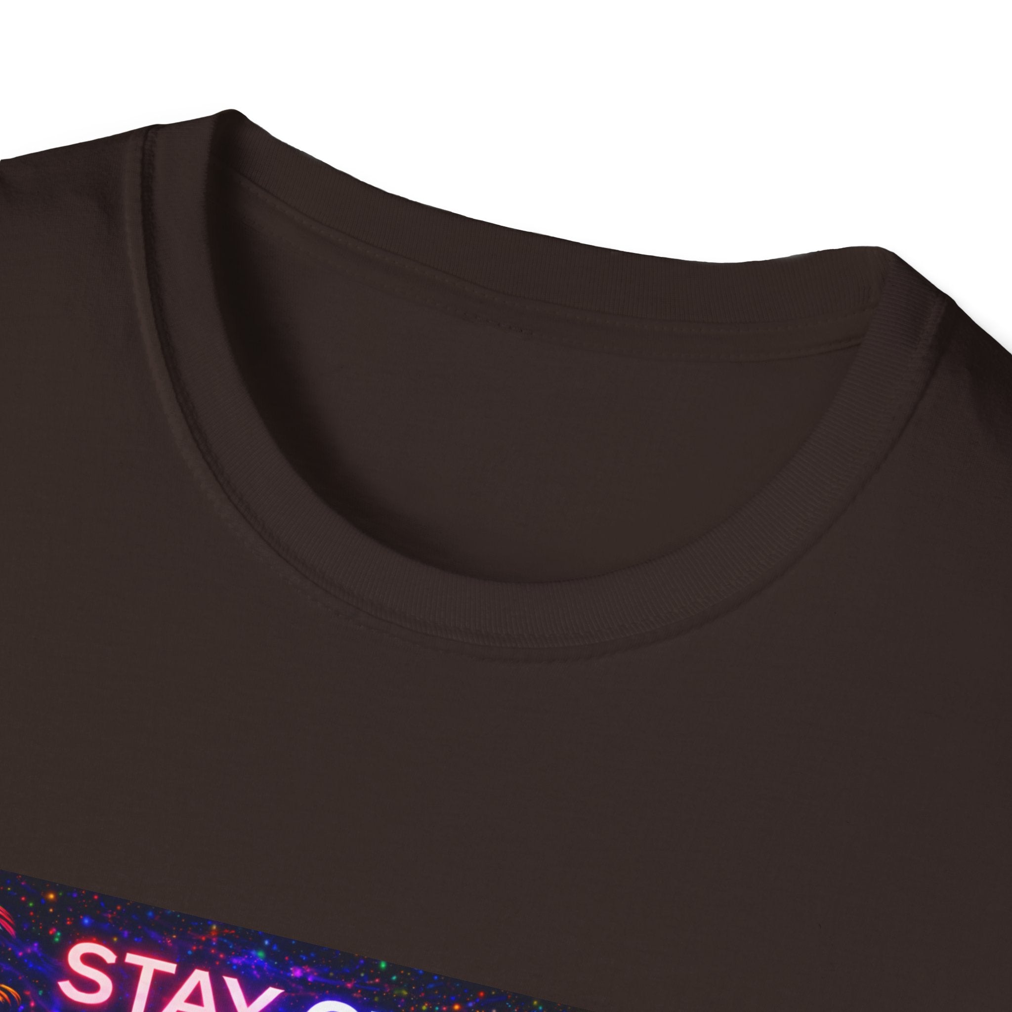 Stay Close Romantic Graphic T‑Shirt  Song Cover Art From The Caribbean Calavera Album  — Neon Couple Illustration