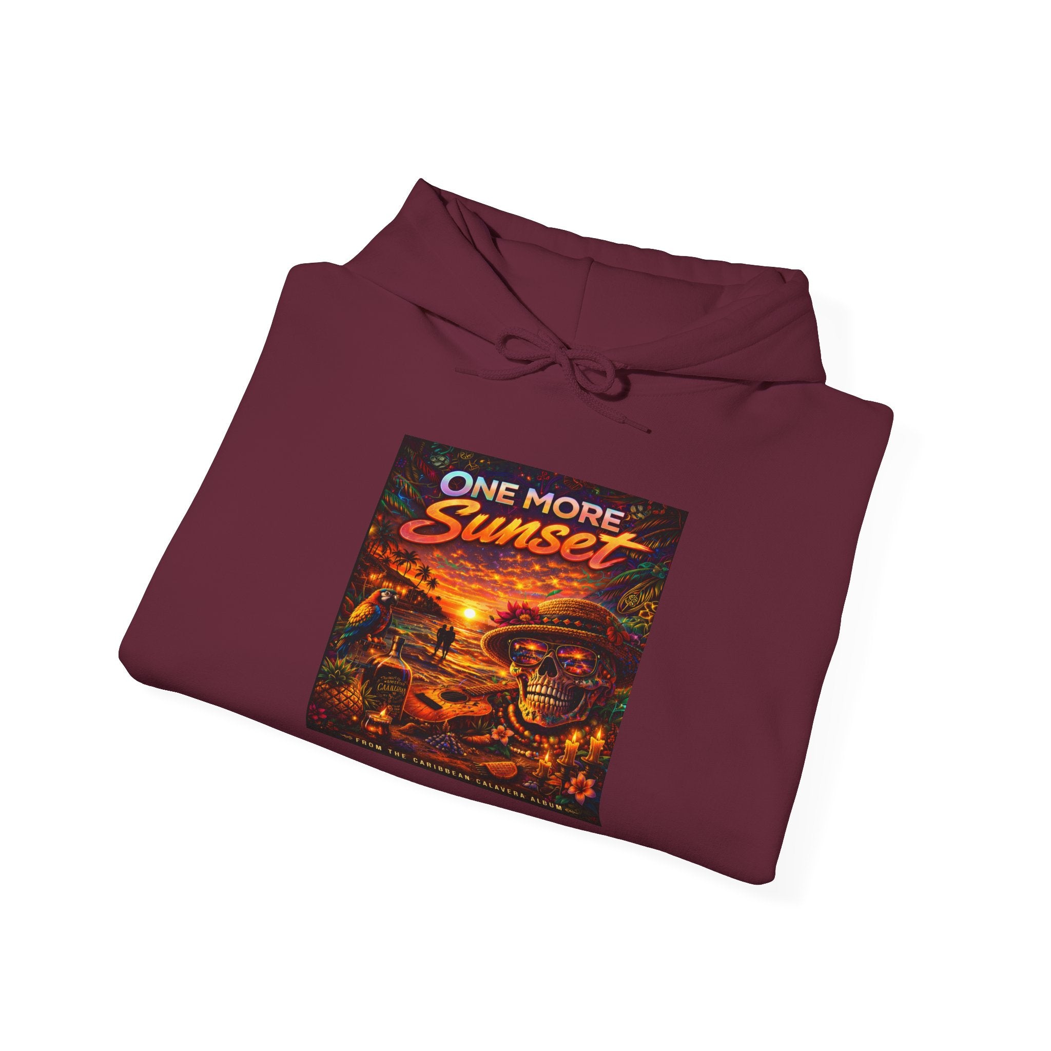 "One More Sunset"  Song Cover Art From The Caribbean Calavera Album Skateboard Vintage Graphic Pullover Sunset Skate Hoodie —