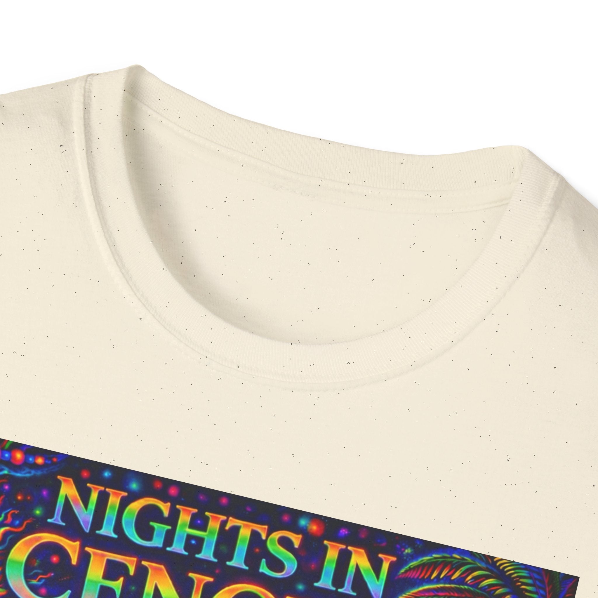 Nights in Cenovia T-Shirt  Song Cover Art From The Caribbean Calavera Album   — Colorful Fireworks Cityscape Tee