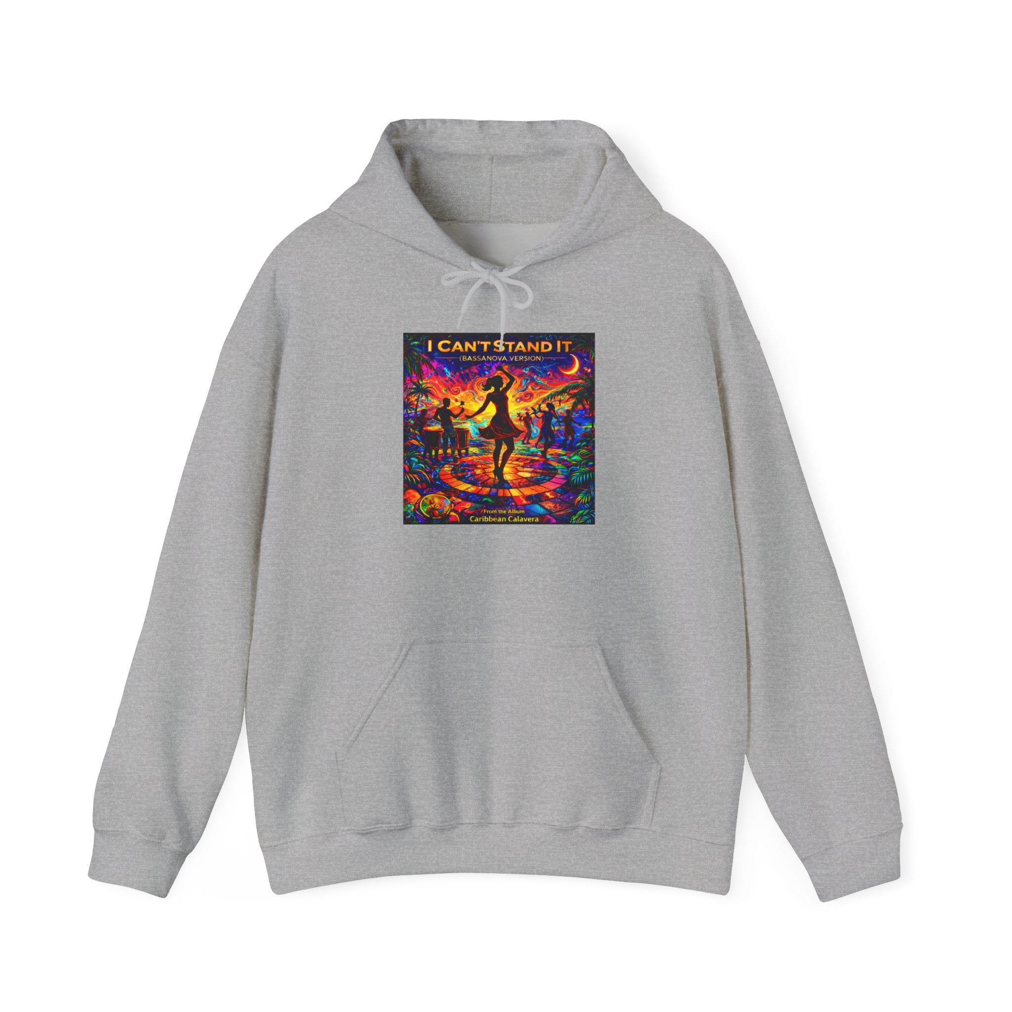 Psychedelic Dance Hoodie –  Song Cover Art From The Caribbean Calavera Album  “I Can’t Stand It” Retro Disco Graphic