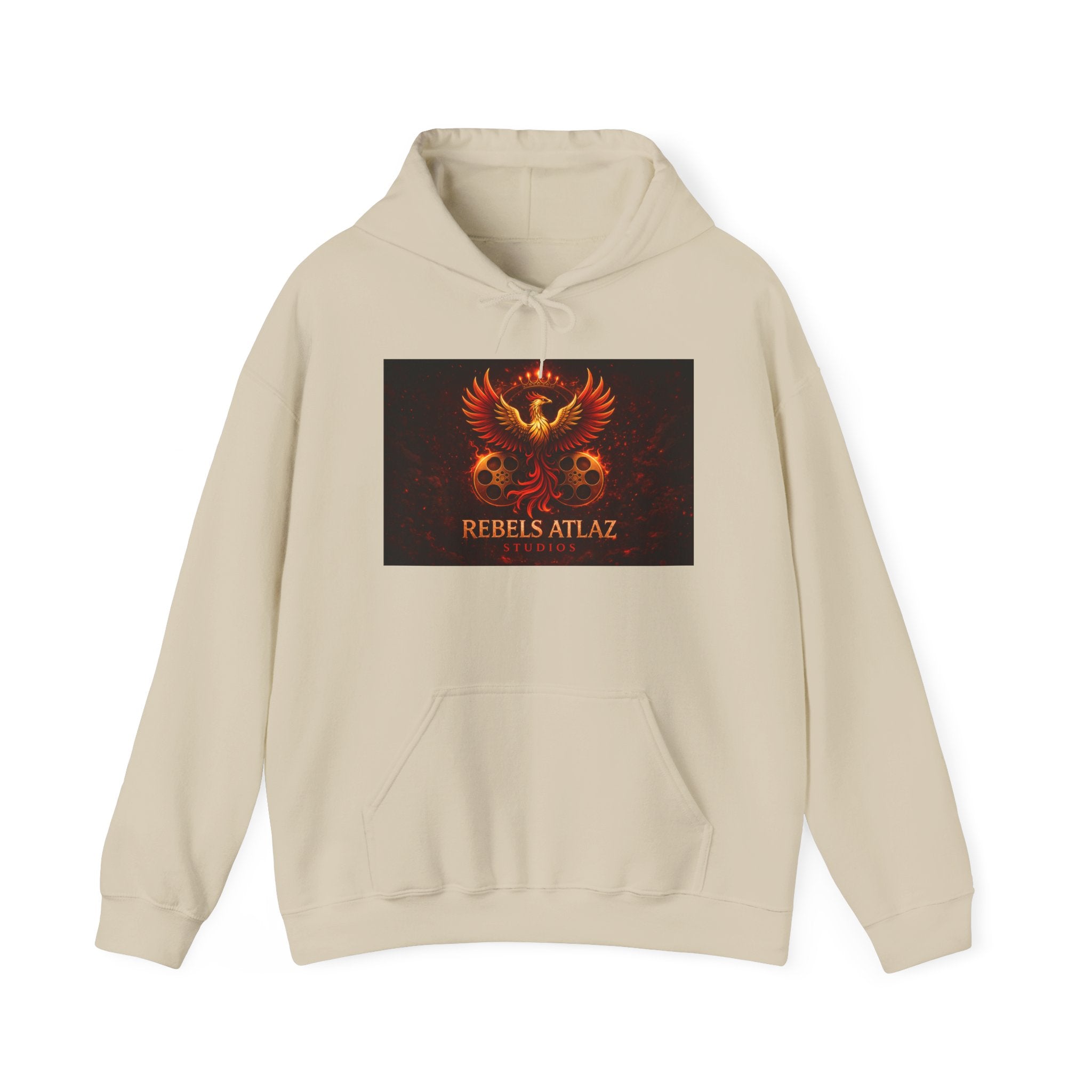 Rebelz Atlaz Film Studios Logo  Phoenix Skull Hoodie
