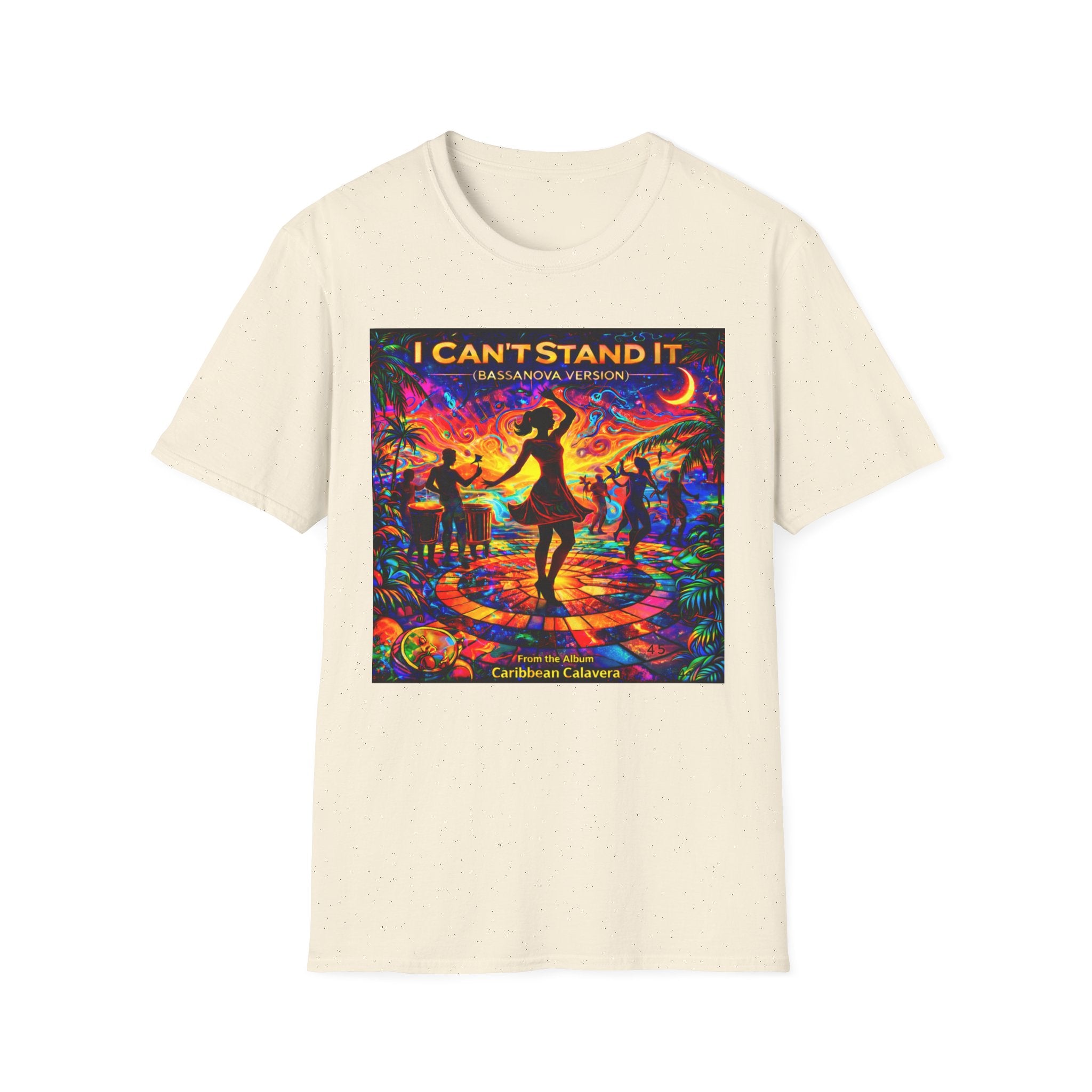 I Can't Stand It Dance Tee Song Cover Art From The Caribbean Calavera Album — Vibrant Caribbean Disco Music T-Shirt