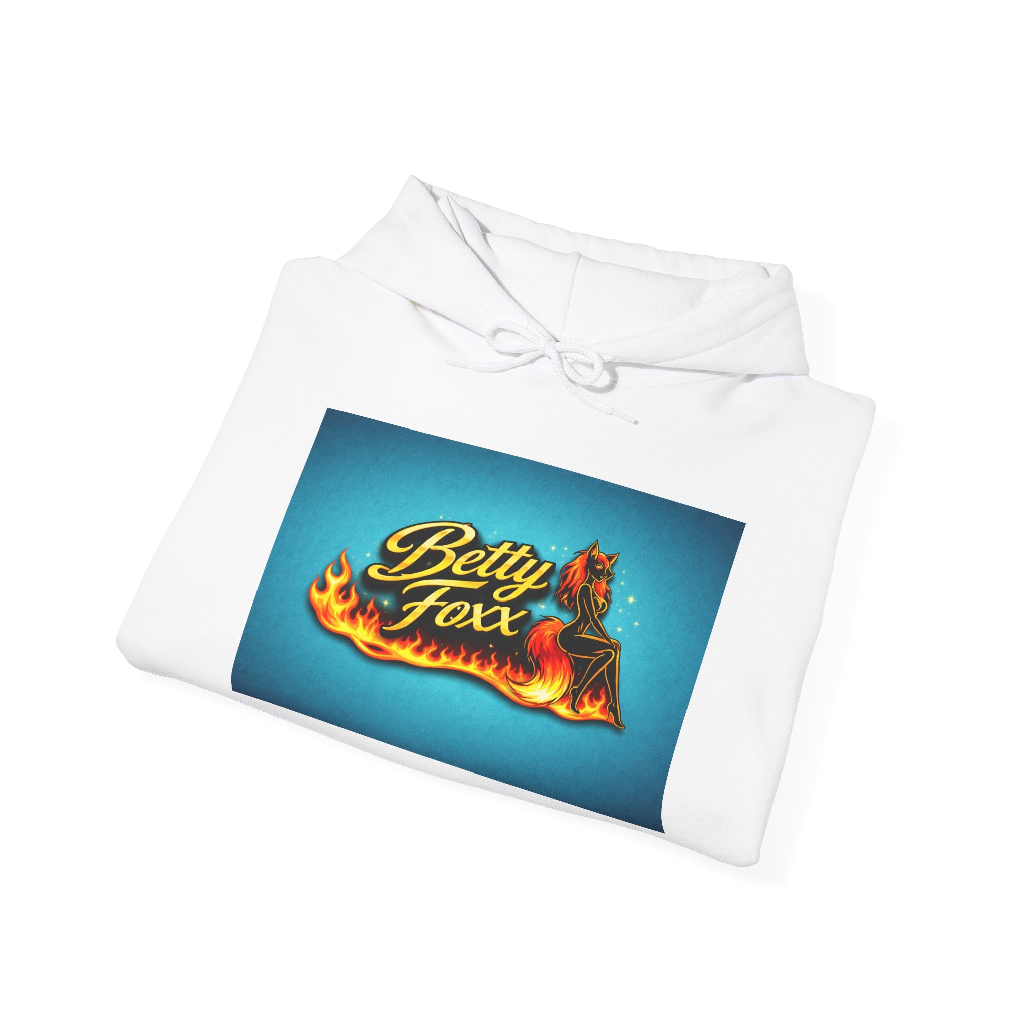 Betty Foxx Flame Logo Hoodie – Retro Neon Graphic Sweatshirt