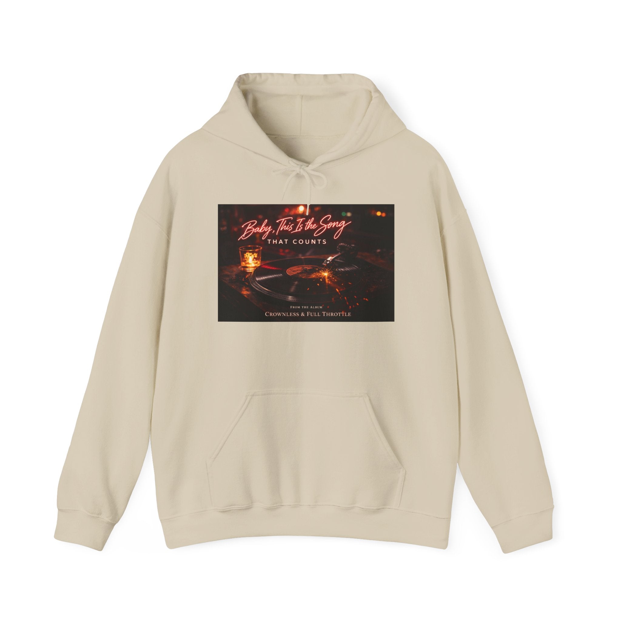 Baby, this is the song that counts  Graphic Sweatshirt Crownless and Full Throttle Album Cover Artwork Cozy Candlelight Hoodie –