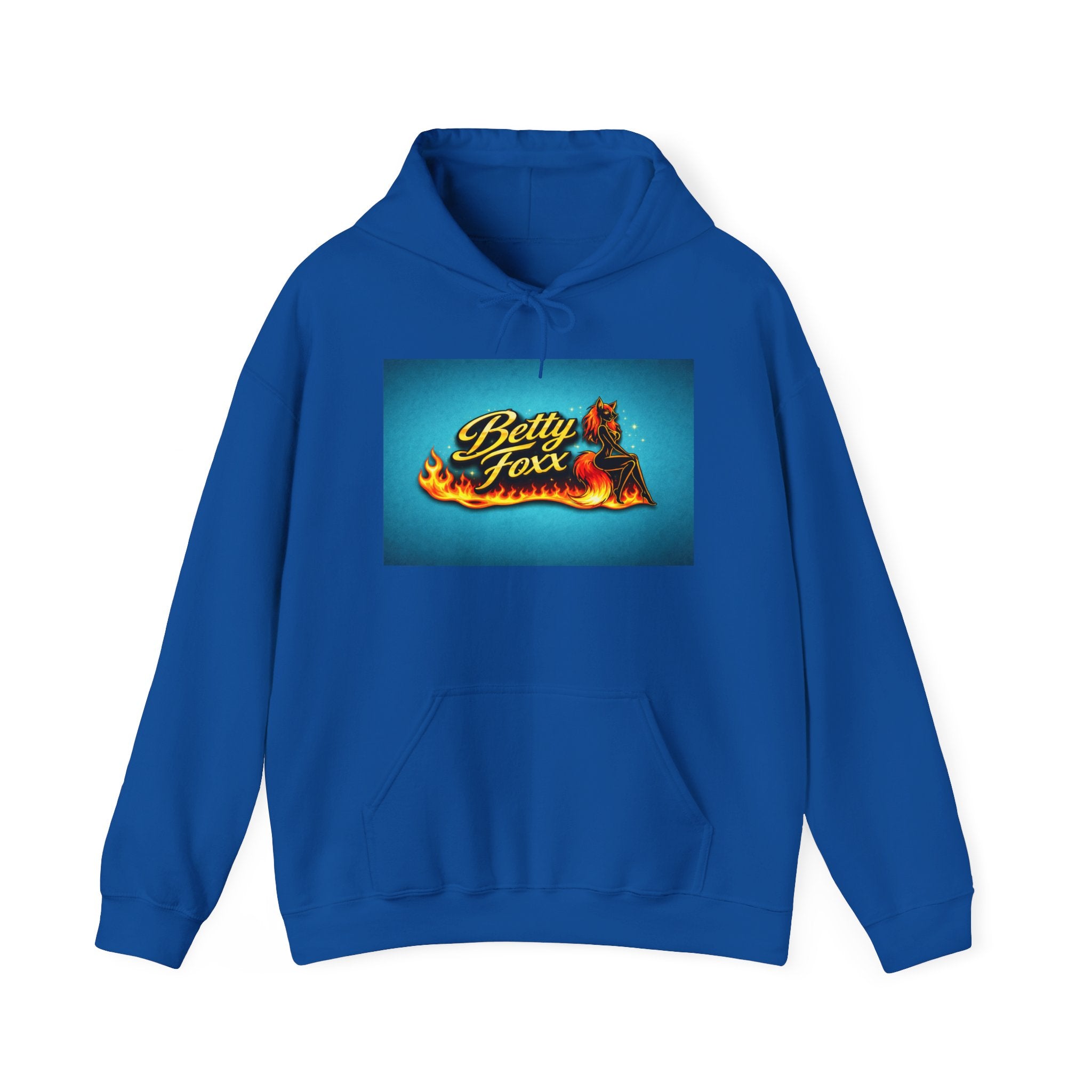 Betty Foxx Flame Logo Hoodie – Retro Neon Graphic Sweatshirt