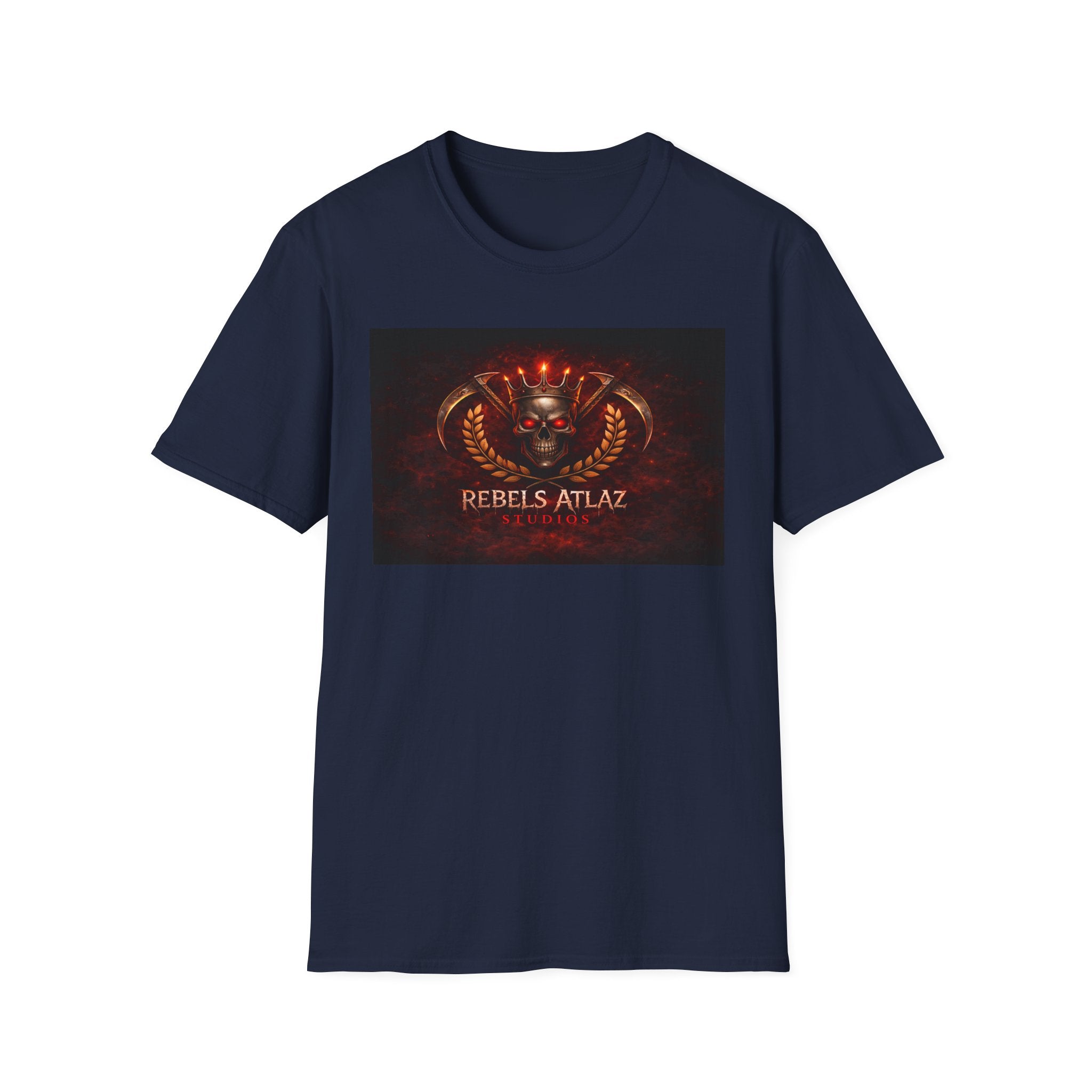 Rebelz Atlaz Film Studios Logo  Emblem T-Shirt — Vintage Military Crest Graphic Tee