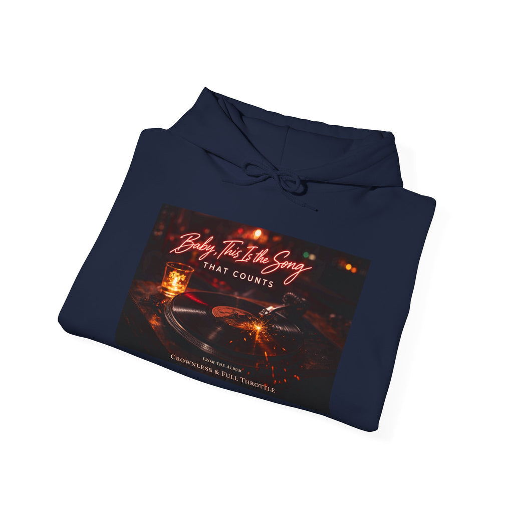 Baby, this is the song that counts  Graphic Sweatshirt Crownless and Full Throttle Album Cover Artwork Cozy Candlelight Hoodie –