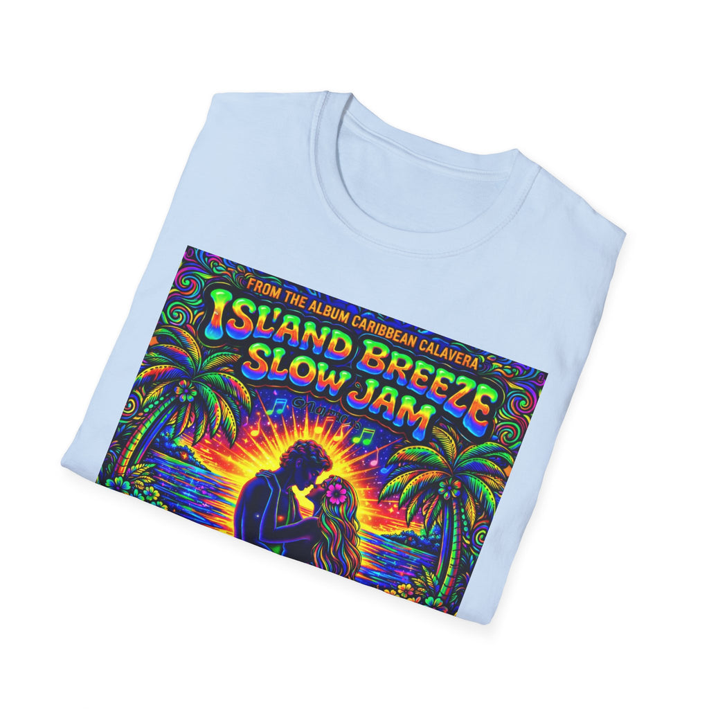 Island Breeze Slow Jam T-Shirt  Song Cover Art From The Caribbean Calavera Album   — Retro Tropical Sunset Music Tee