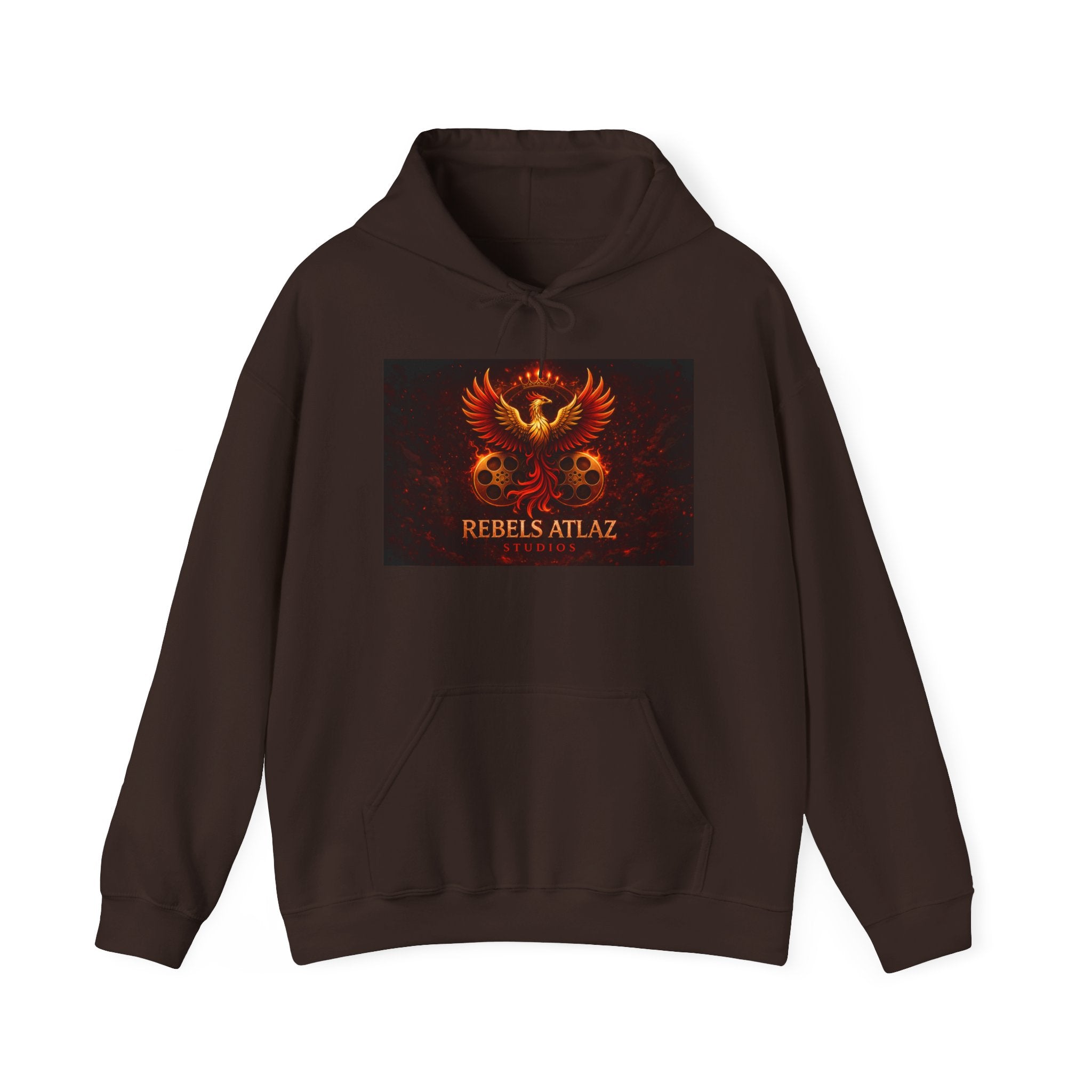 Rebelz Atlaz Film Studios Logo  Phoenix Skull Hoodie