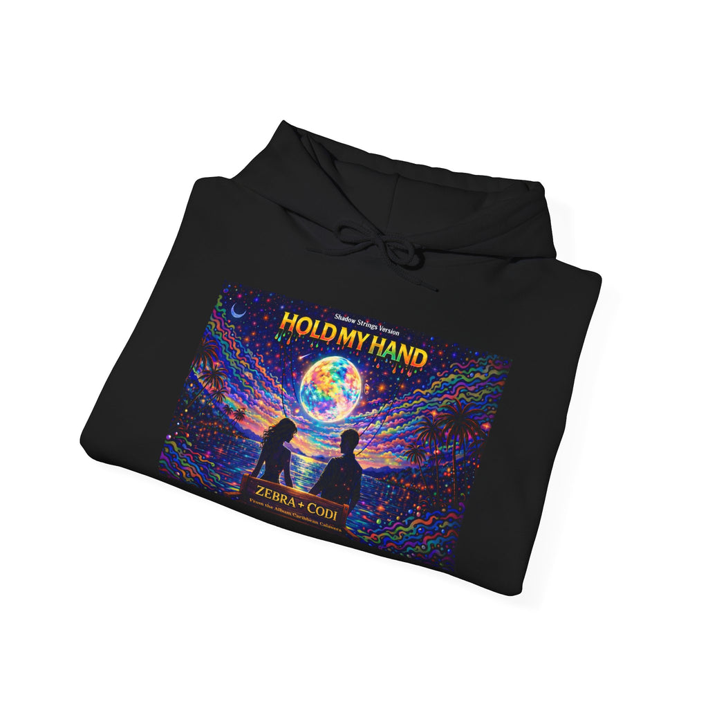 Hold My Hand Hoodie  Song Cover Art From The Caribbean Calavera Album — Cosmic Couple Graphic Pullover