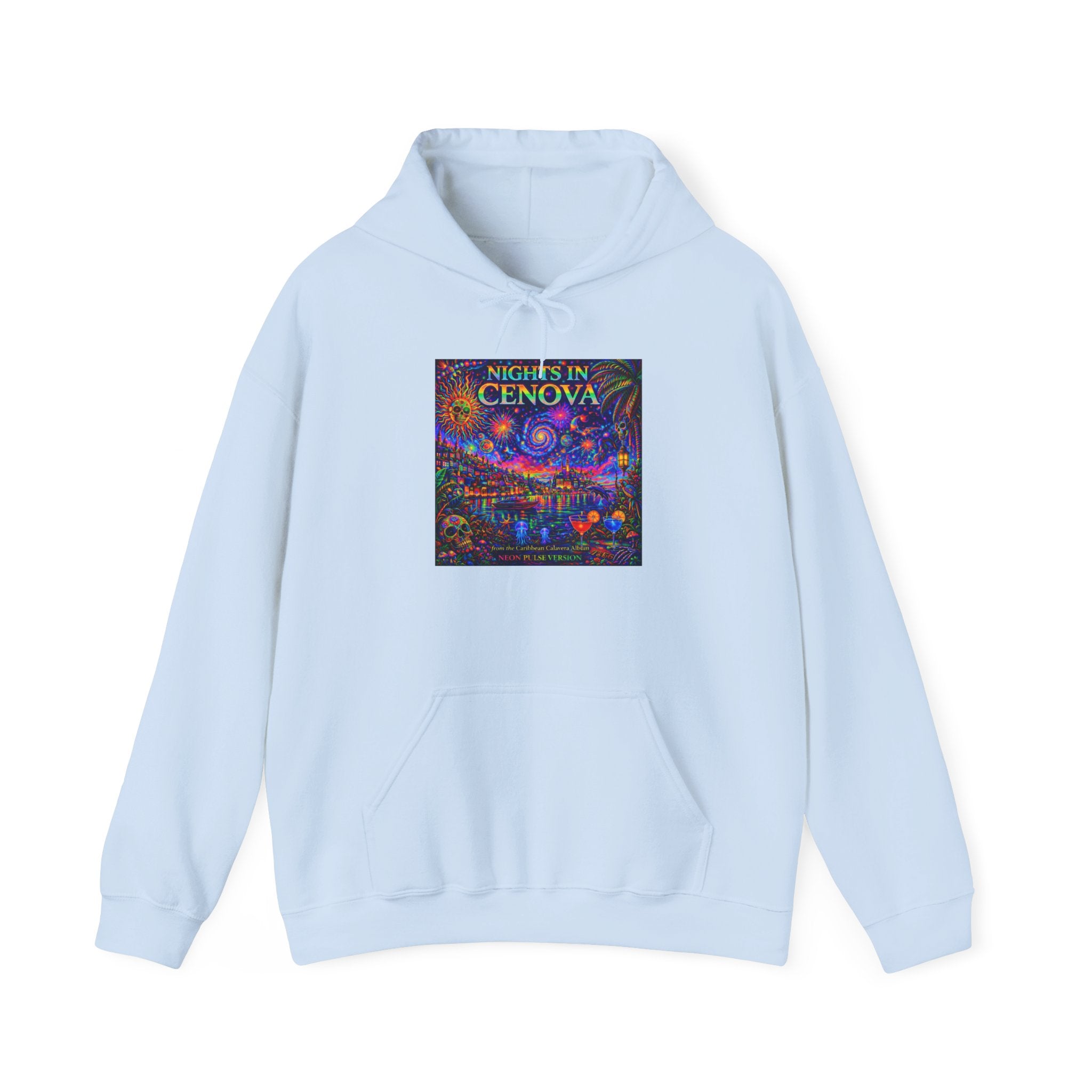 Nights in Cenova Hoodie –  Song Cover Art From The Caribbean Calavera Album   Colorful Venetian Canal Art Pullover