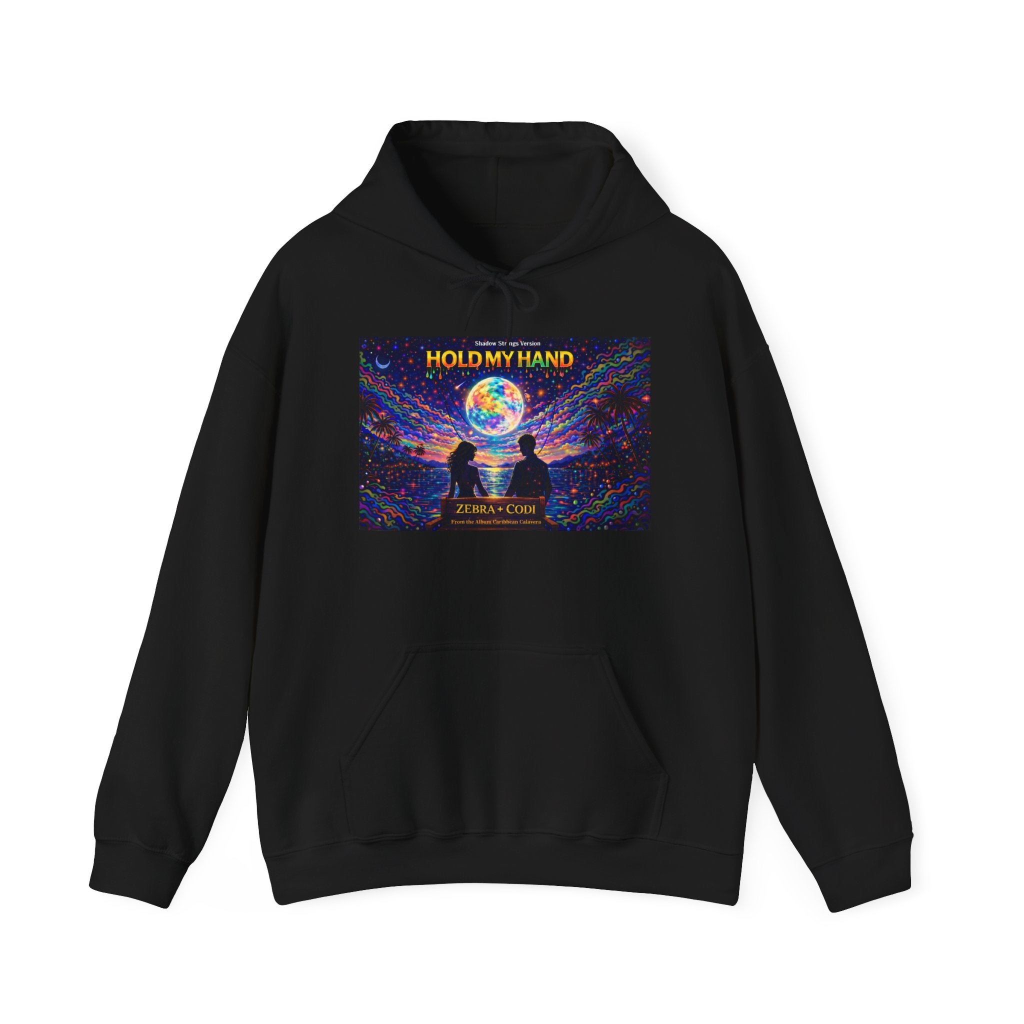 Hold My Hand Hoodie  Song Cover Art From The Caribbean Calavera Album — Cosmic Couple Graphic Pullover